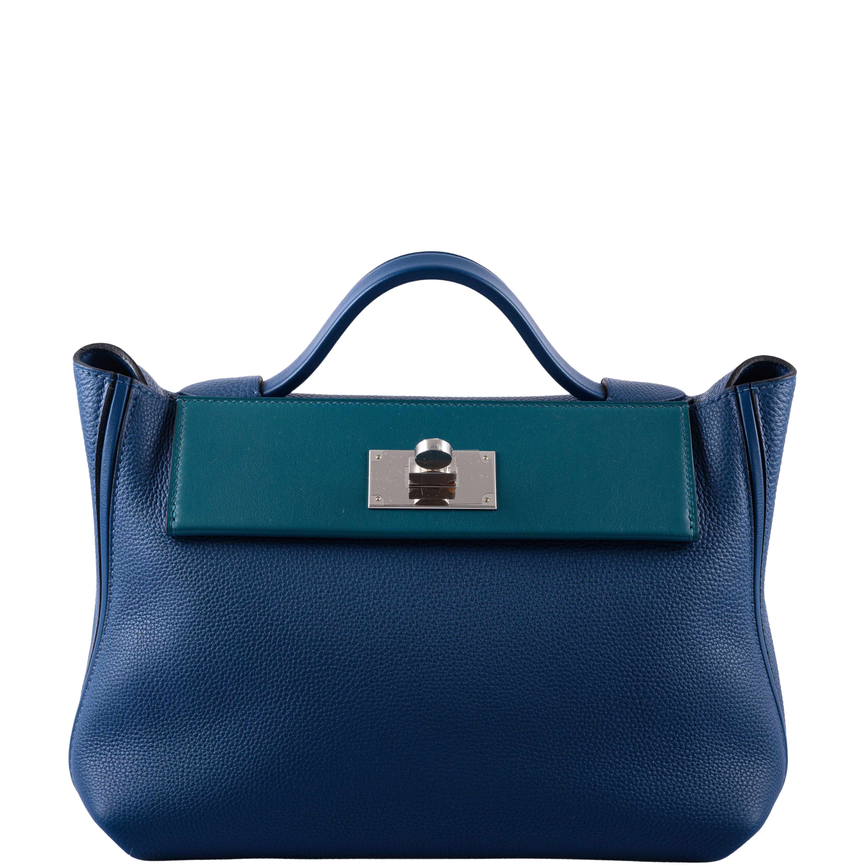 Hermès 24/24 29 Deep Blue Togo and Vert Bosphore Swift Palladium Hardware、mySite、garminoutage.com