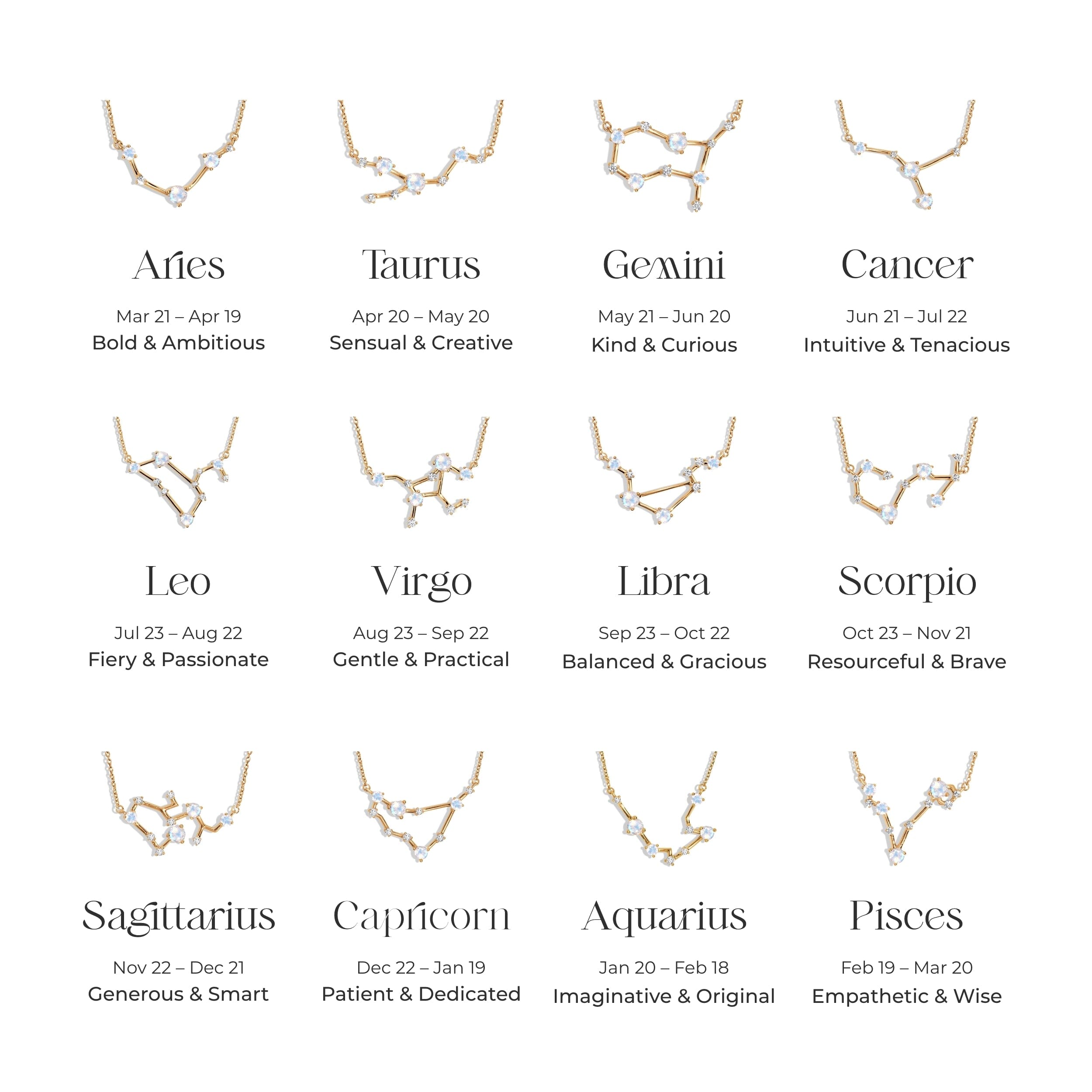 Moonstone Diamond Necklace - Pisces Zodiac Constellation、mySite、hinf8tx79