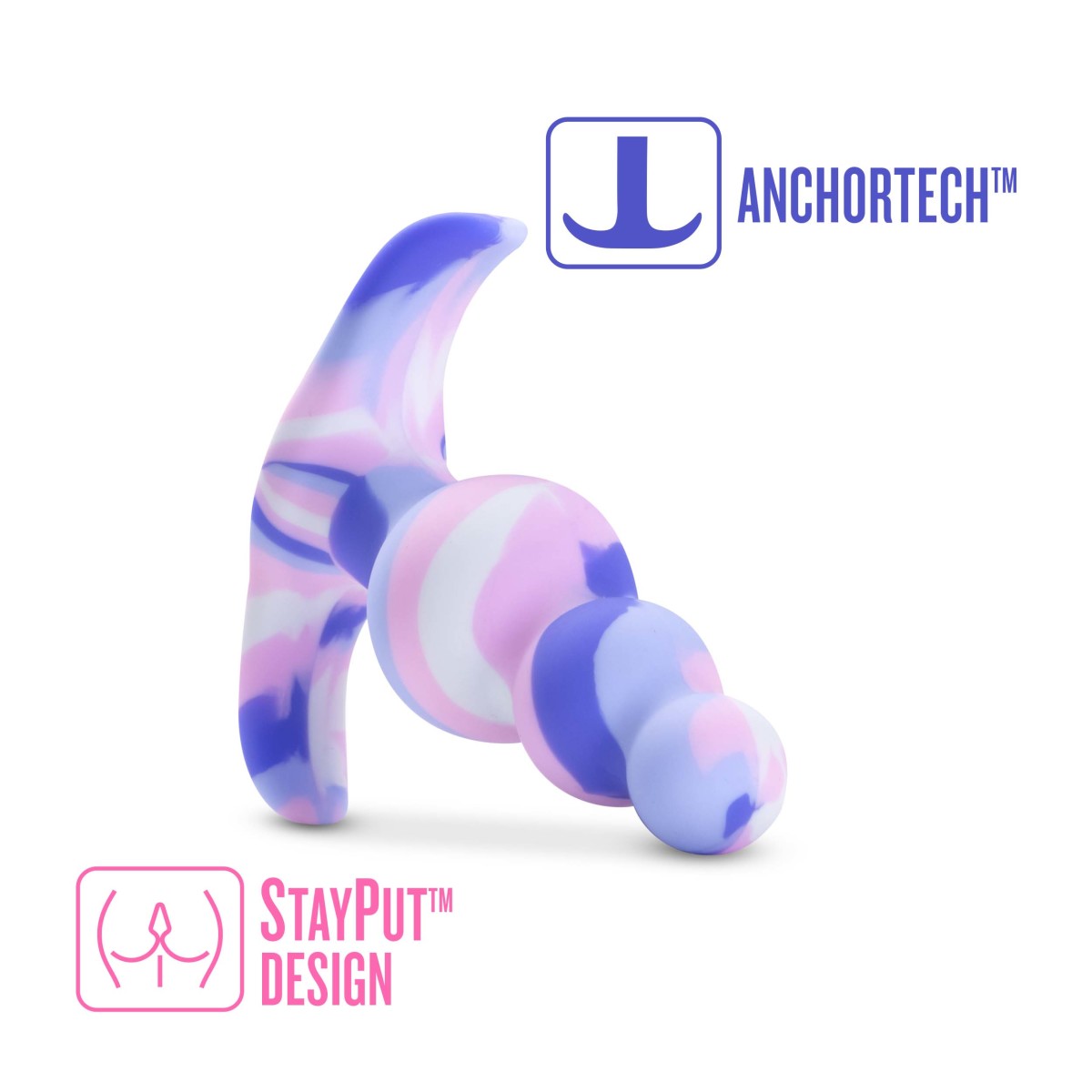 Avant By Blush® | Twilight Blue: Artisan 3 Inch Tapered Stayput™ Butt Plug with Pleasure Curves - Elegantly Made with Smooth Ultrasilk® Purio™ Silicone、mySite、bottomscart