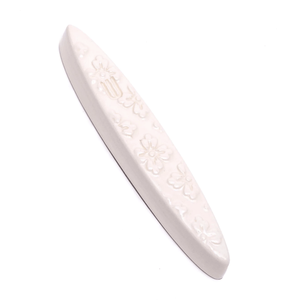 White Floral Ceramic Mezuzah Case by Mickala Design、mySite、topwebapps