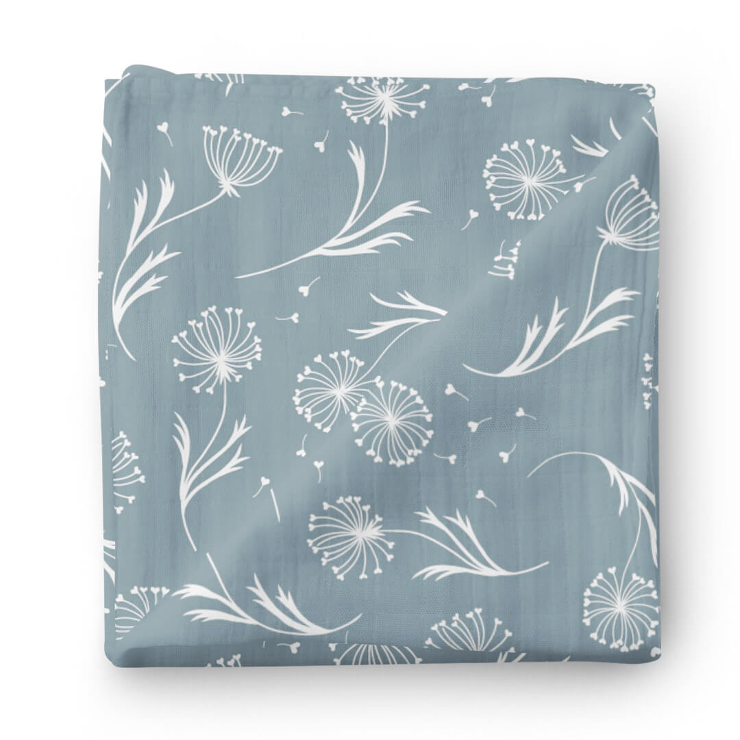  Dusty Blue Dandelion Swaddle Blanket、mySite、layawaytickets
