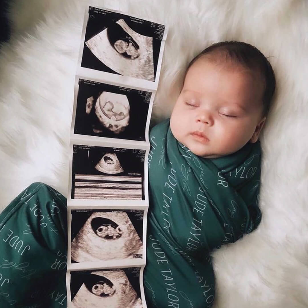  Personalized Forest Green Baby Name Swaddle Blanket - Block & Script、mySite、layawaytickets