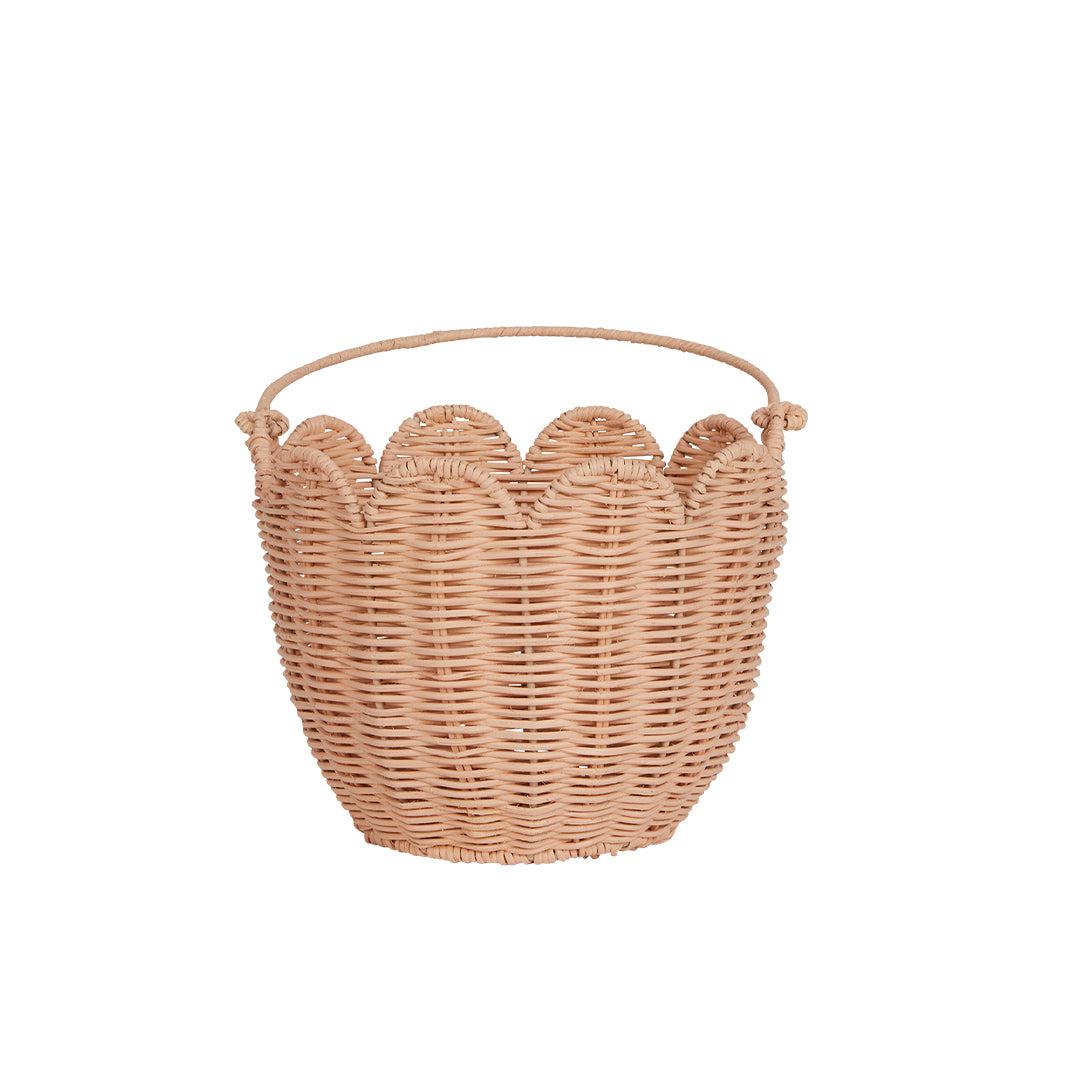  Olli Ella Rattan Tulip Carry Basket - Seashell Pink、mySite、merchandisen