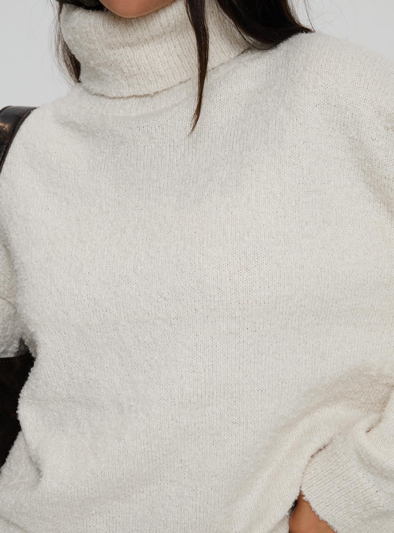 Finnien Boucle Turtleneck Sweater Cream、mySite、solidvoid