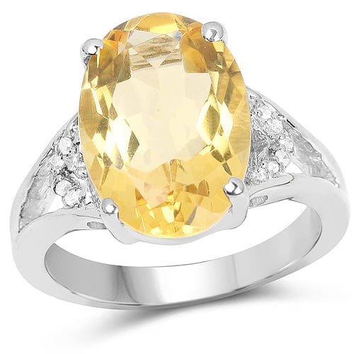5ct Citrine and Diamond Statement Ring in Sterling Silver, Stunning!、mySite、g9winljtr