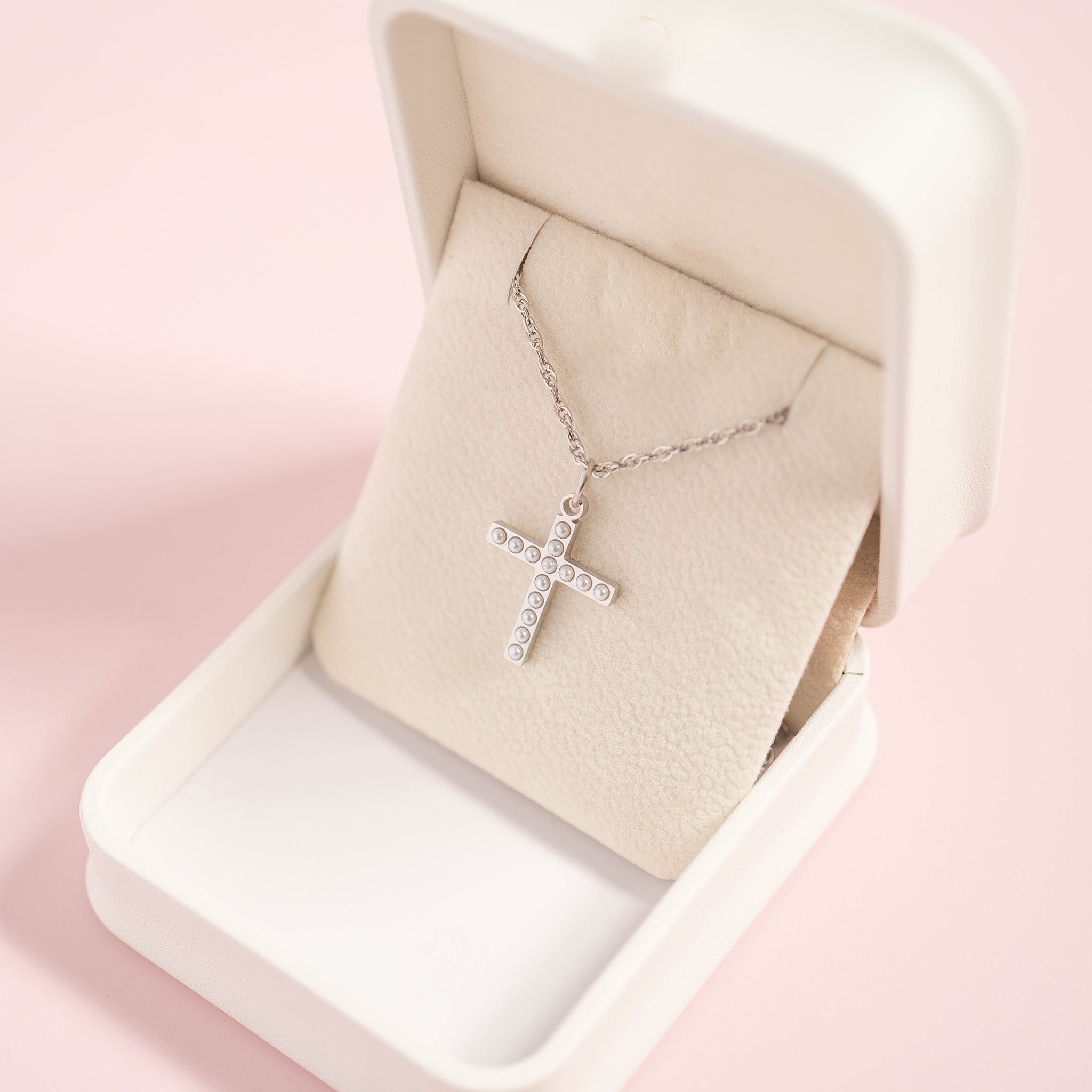18K Gold PVD Stainless Steel Pearl Cross Charm / PDL0252、mySite、dreamappss