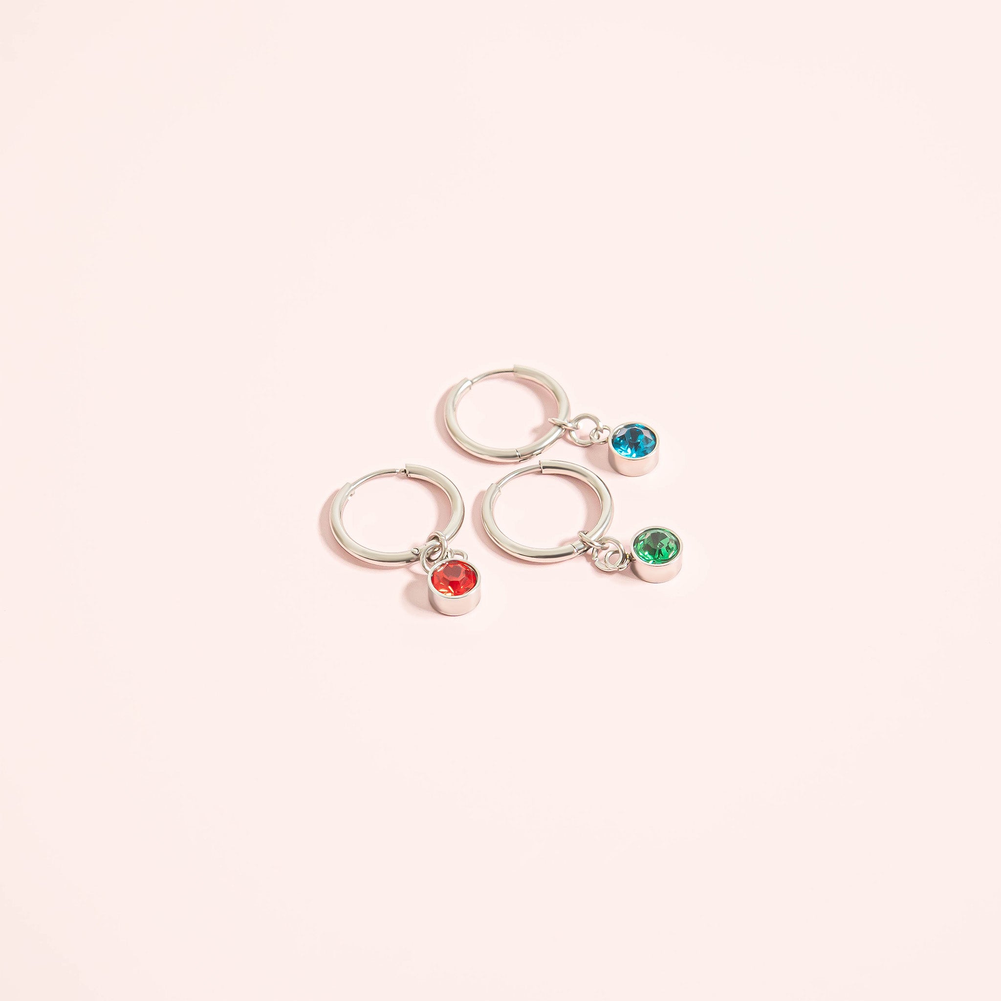 Stainless Steel Birthstone Huggie Earrings / ERJ0073、mySite、dreamappss