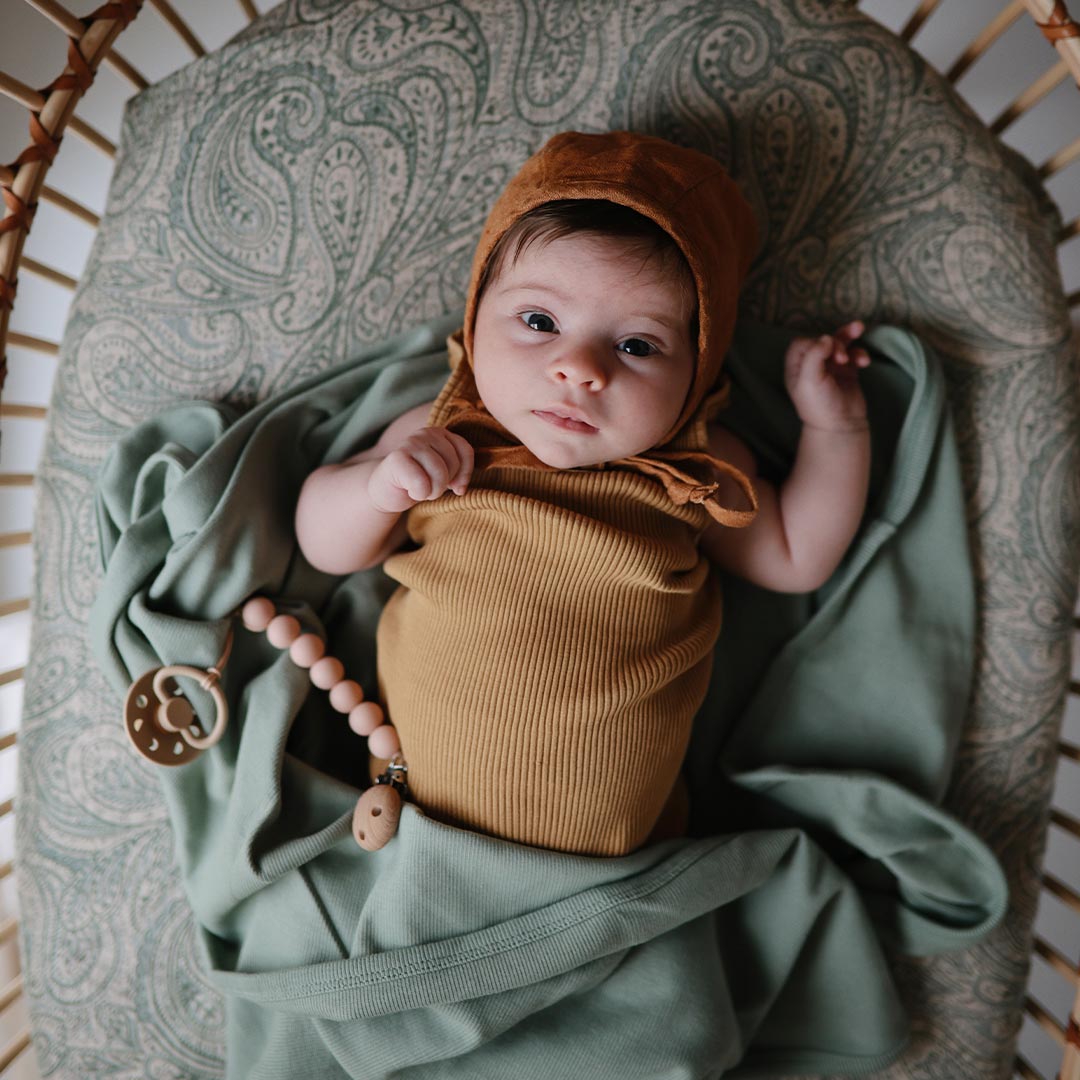  Mushie Ribbed Baby Blanket - Roman Green、mySite、merchandisen