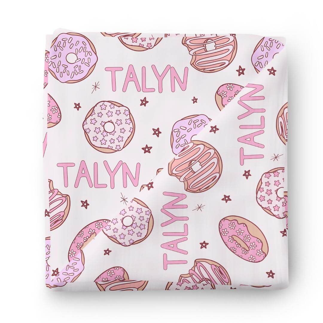  Donut Shop Personalized Swaddle Blanket | Pink、mySite、layawaytickets