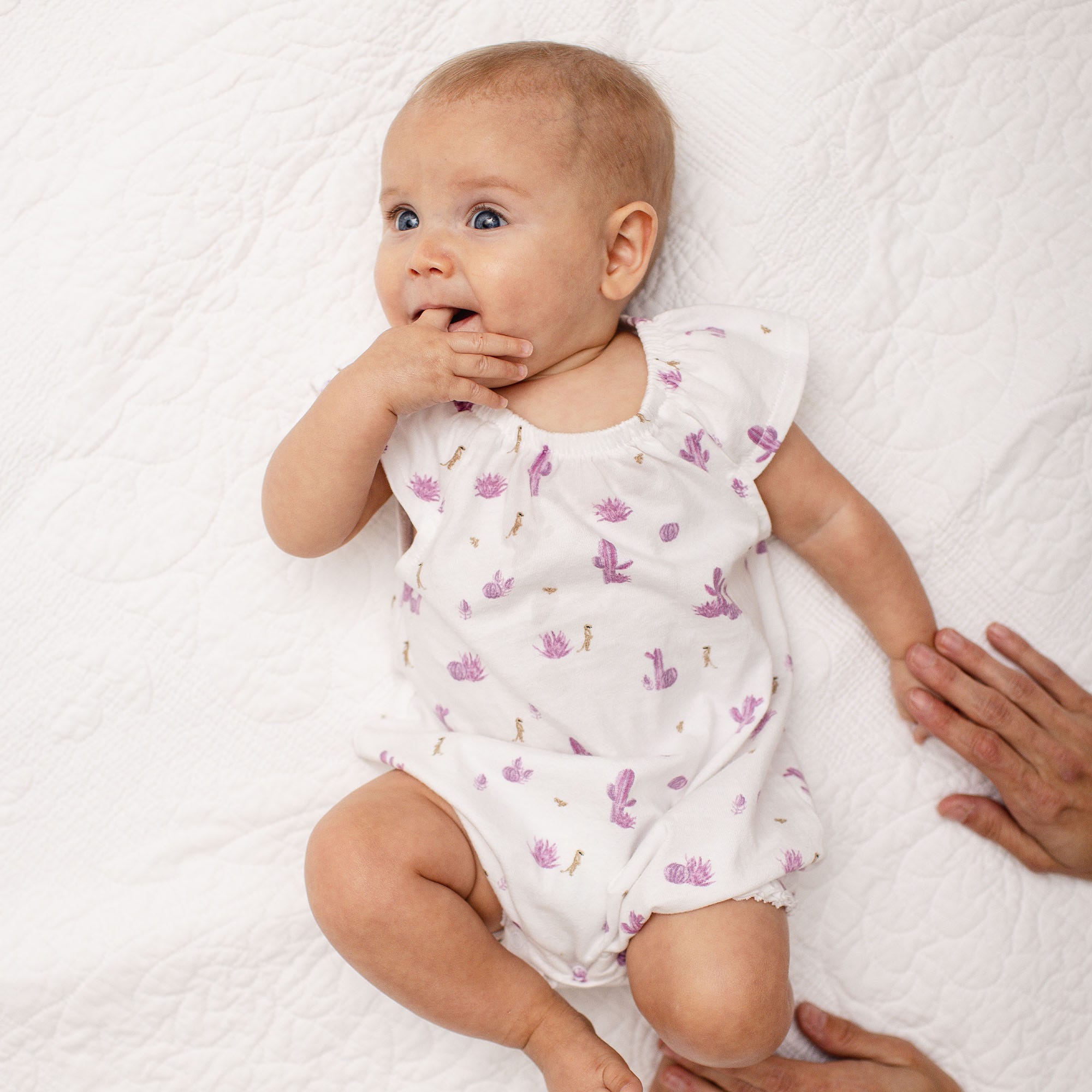 Desert Life Organic Baby Girl Bubble Romper、mySite、g9winljtr