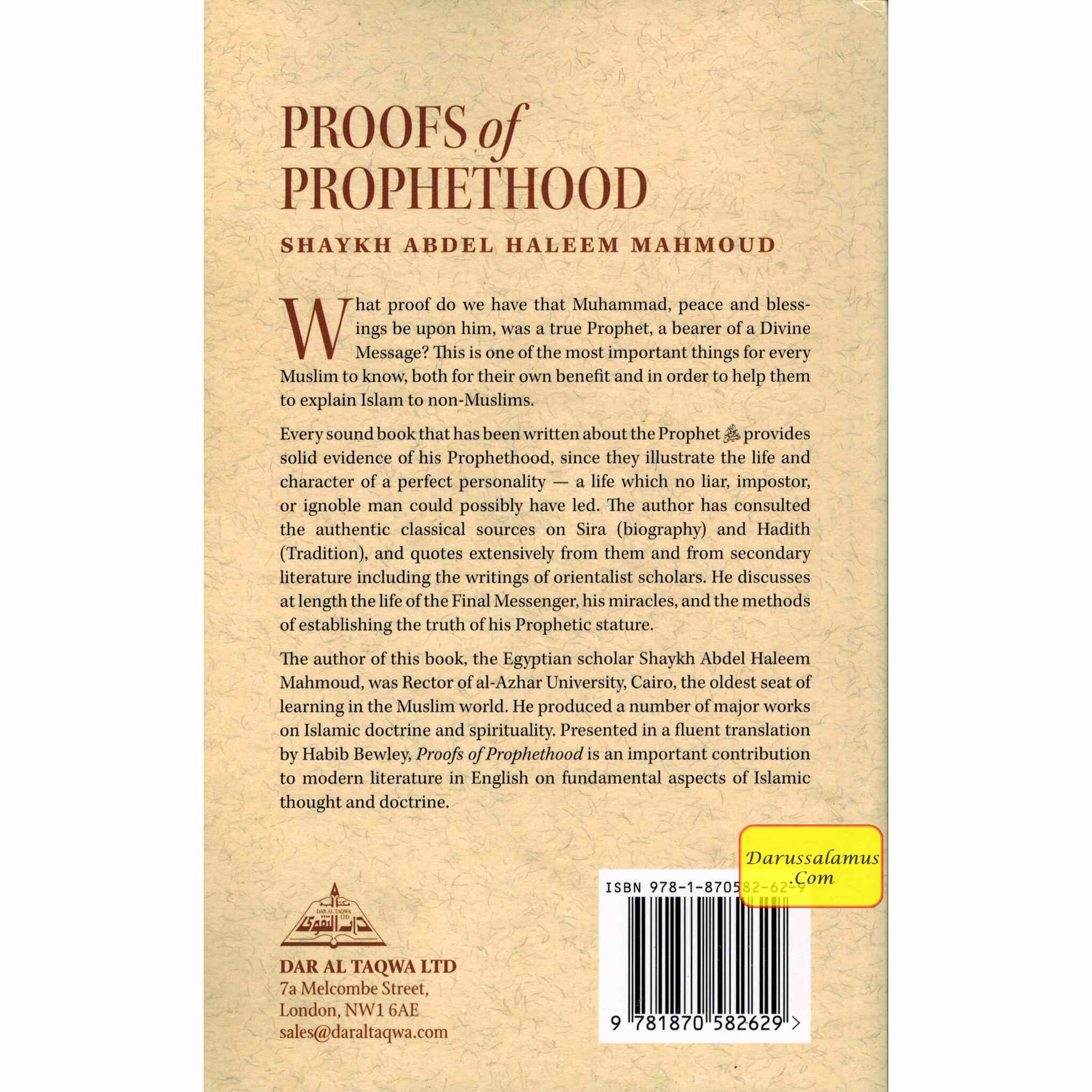 Proofs of Prophethood By Shaykh Abdel Haleem Mahmoud、mySite、topwebapps