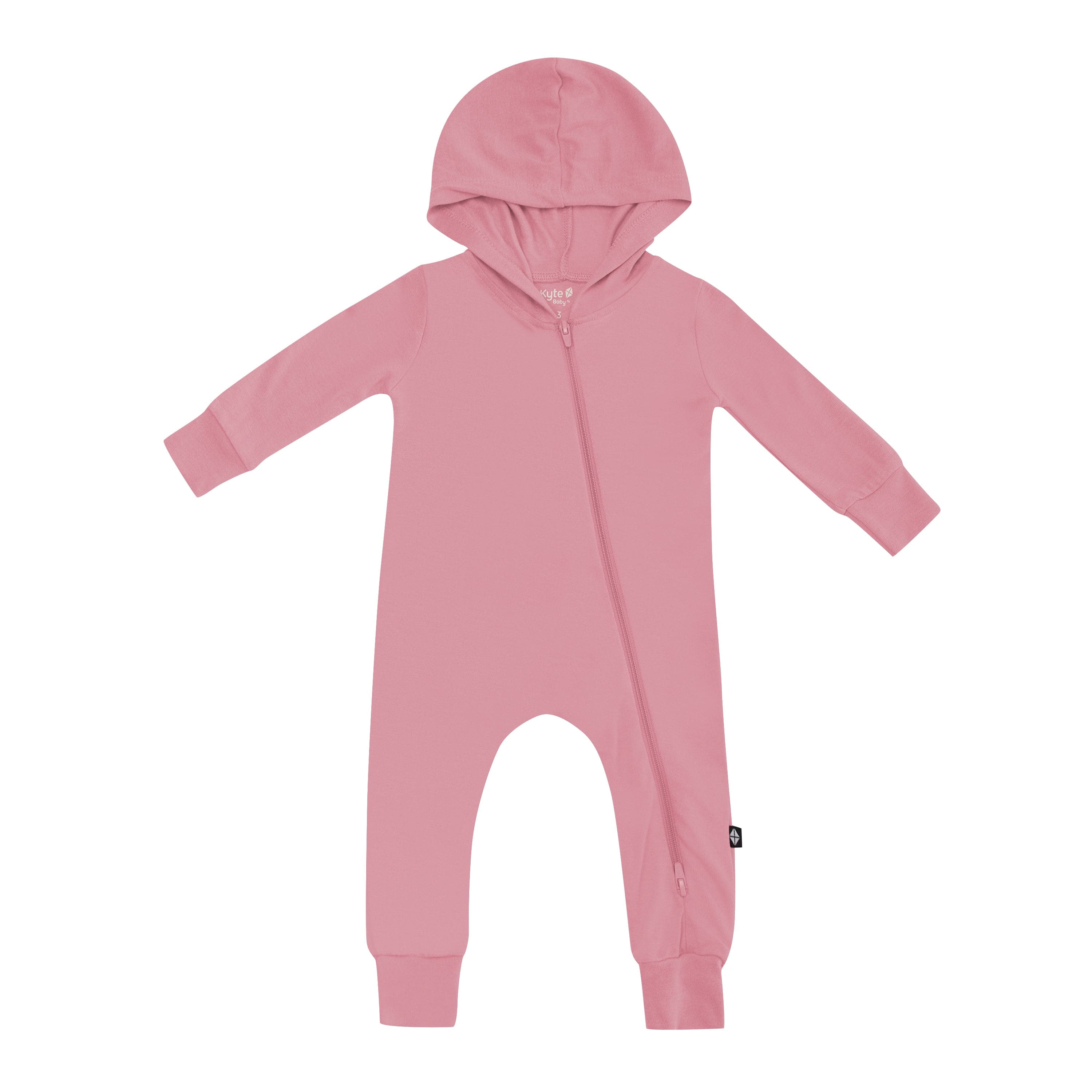  Bamboo Jersey Hooded Zippered Romper in Apple Blossom、mySite、layawaytickets