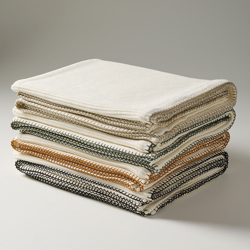 Cotton Bamboo Throw | Cord Rib | Cream Whip | Black Pepper、mySite、camillekostekn