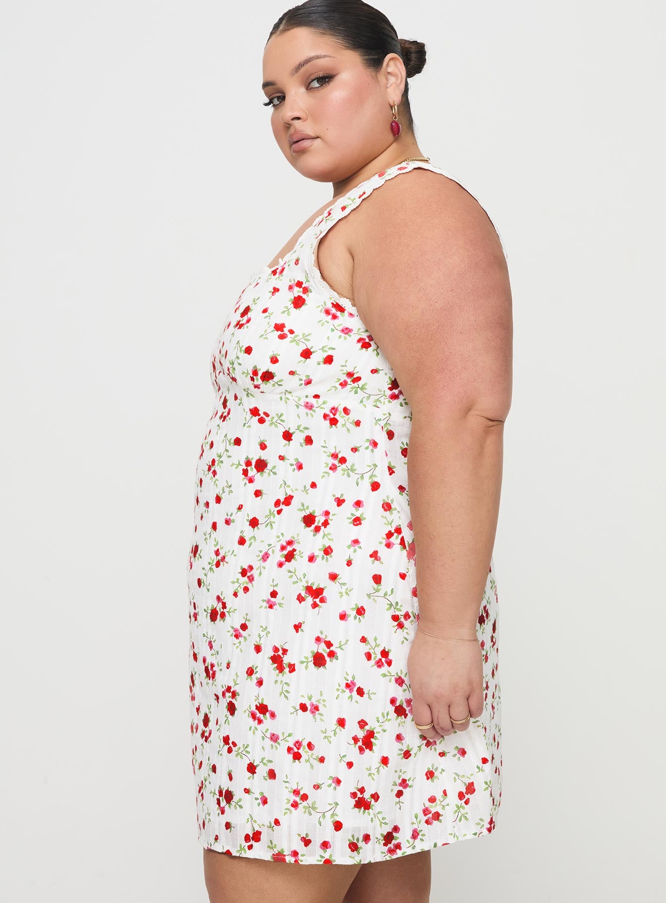 Dasha Mini Dress White Floral Curve、mySite、solidvoid