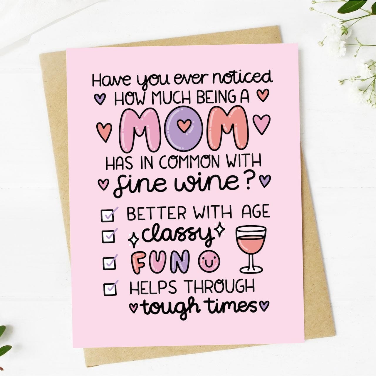  Funny Mom and Wine Mother's Day Card、mySite、ghnorth