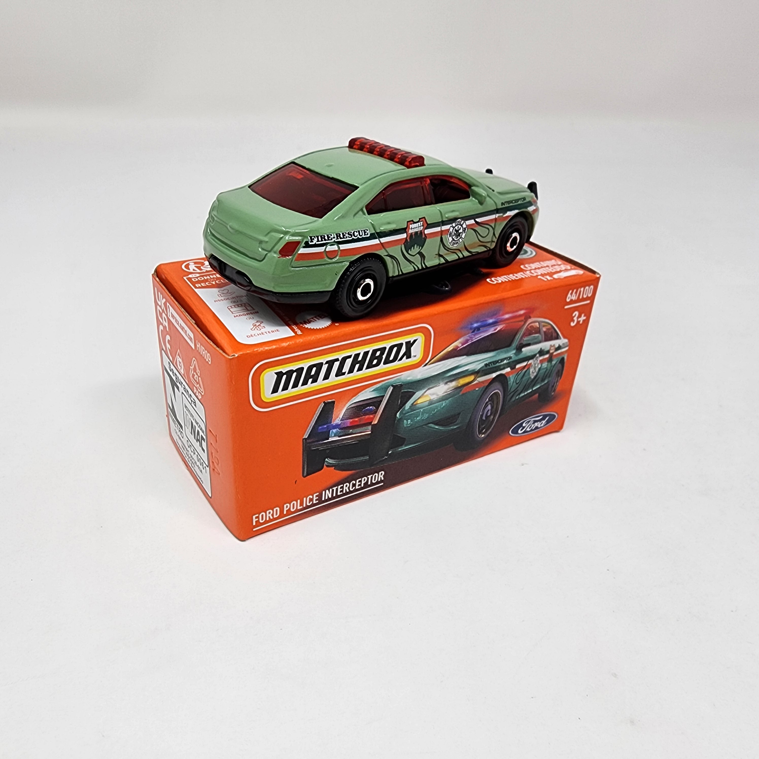 Ford Police Interceptor #64 * Green * 2024 Matchbox Power Grabs Case J、mySite、hgirdovlk