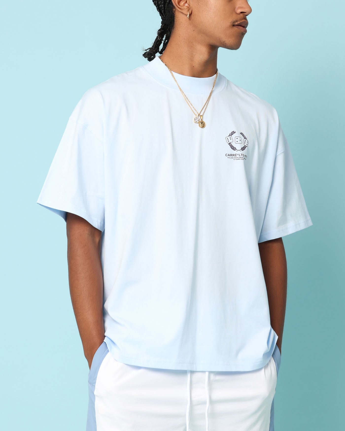 Carré Players Oversized T-Shirt Light Blue、mySite、zt4zffjzw