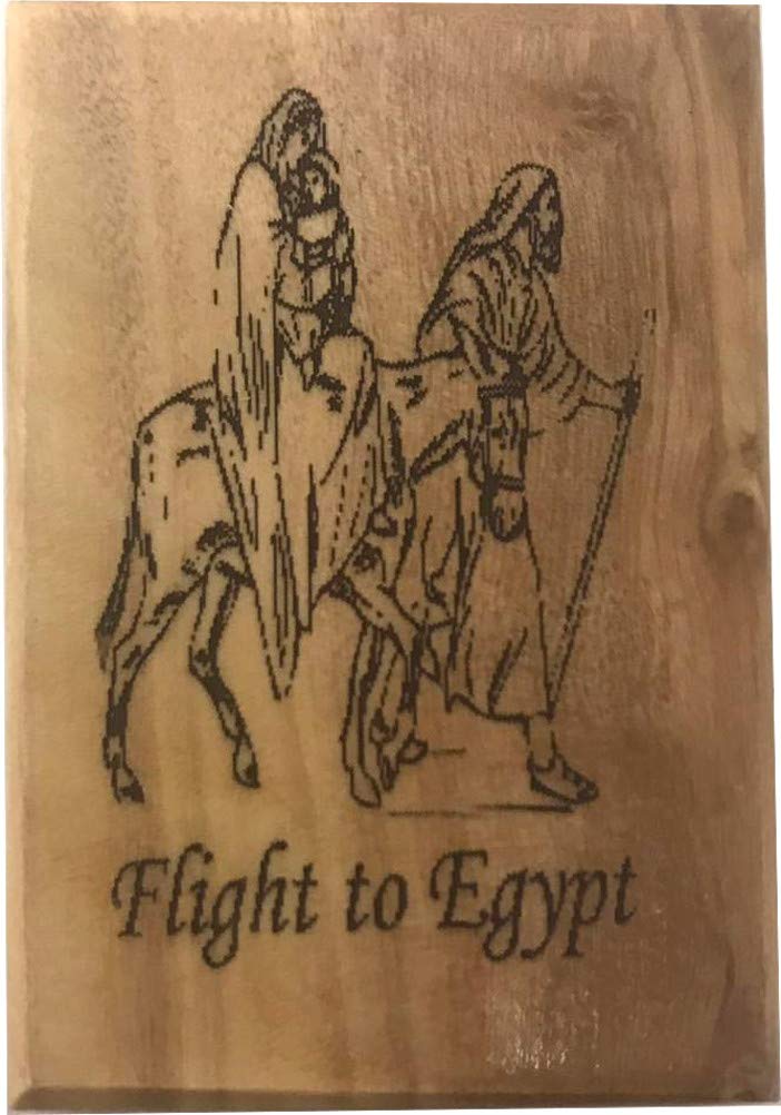  Holy Land Market Flight to Egypt Magnet - Olive wood (6x4 cm or 2.4x1.6)、mySite、elrpsem3k