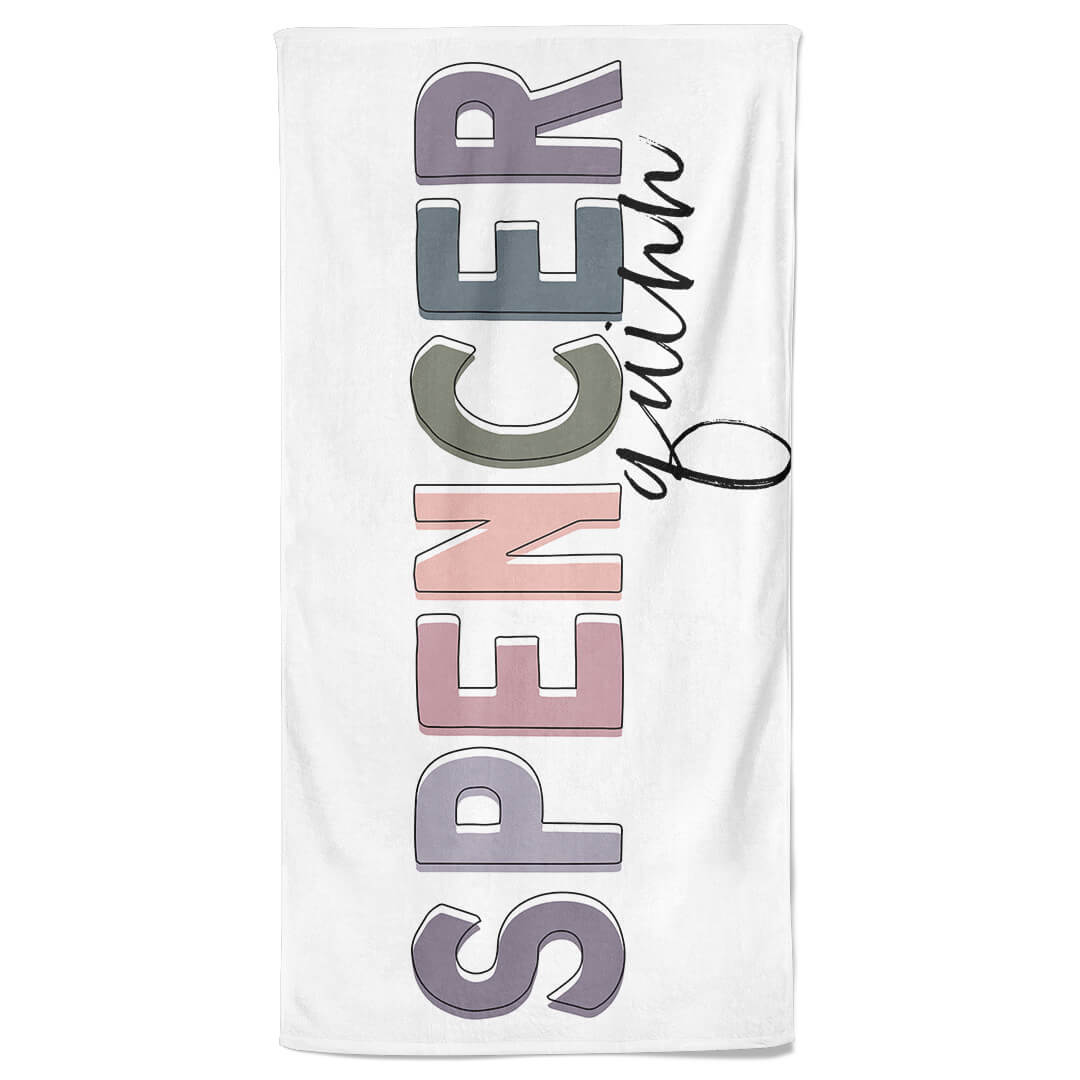  Dusty Hues Color Block Personalized Kids Beach Towel、mySite、layawaytickets