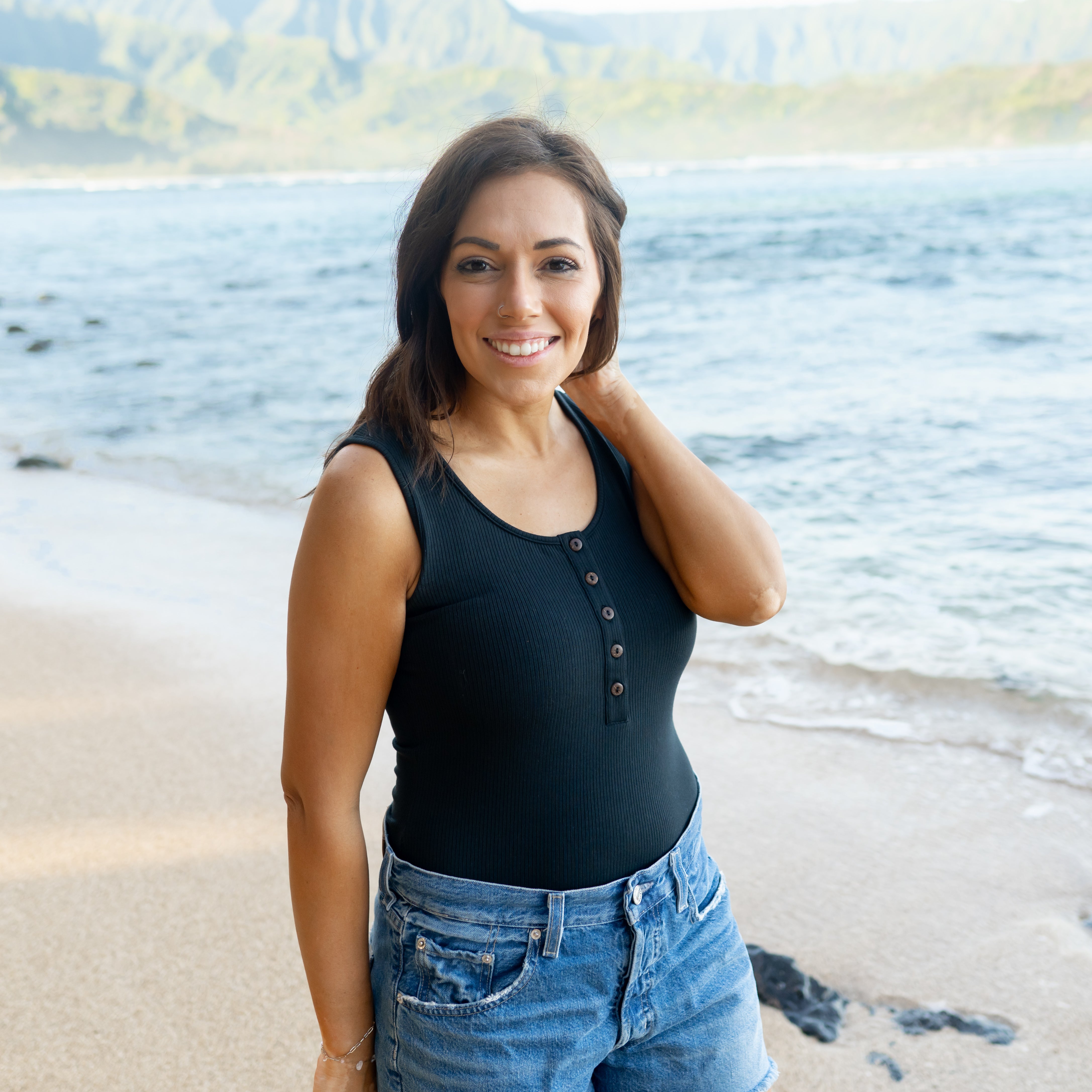  Women’s Ribbed Henley Bodysuit in Midnight、mySite、layawaytickets