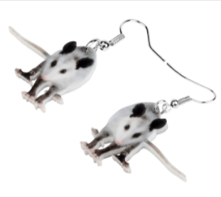 Opossum Acrylic Earrings and keychains-Realistic Cute Opossums!、mySite、g9winljtr