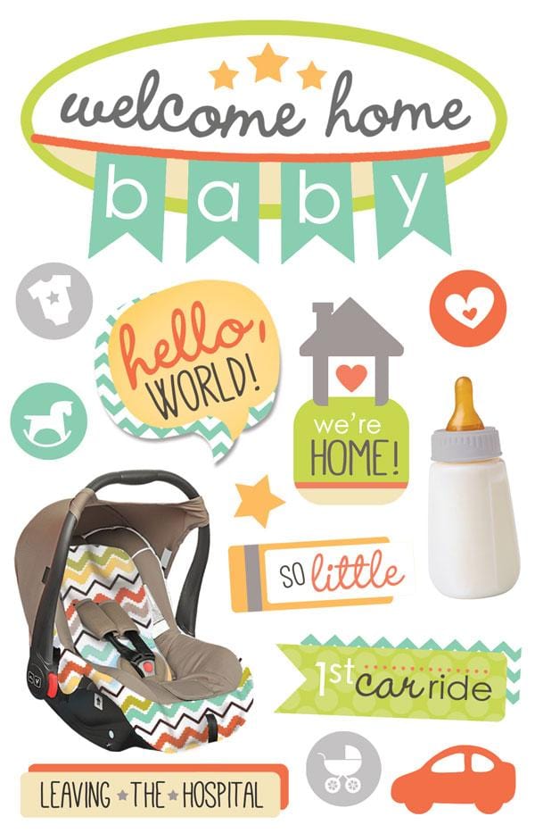  Scrapbook Stickers - 3D Welcome Home Baby、mySite、ghnorth