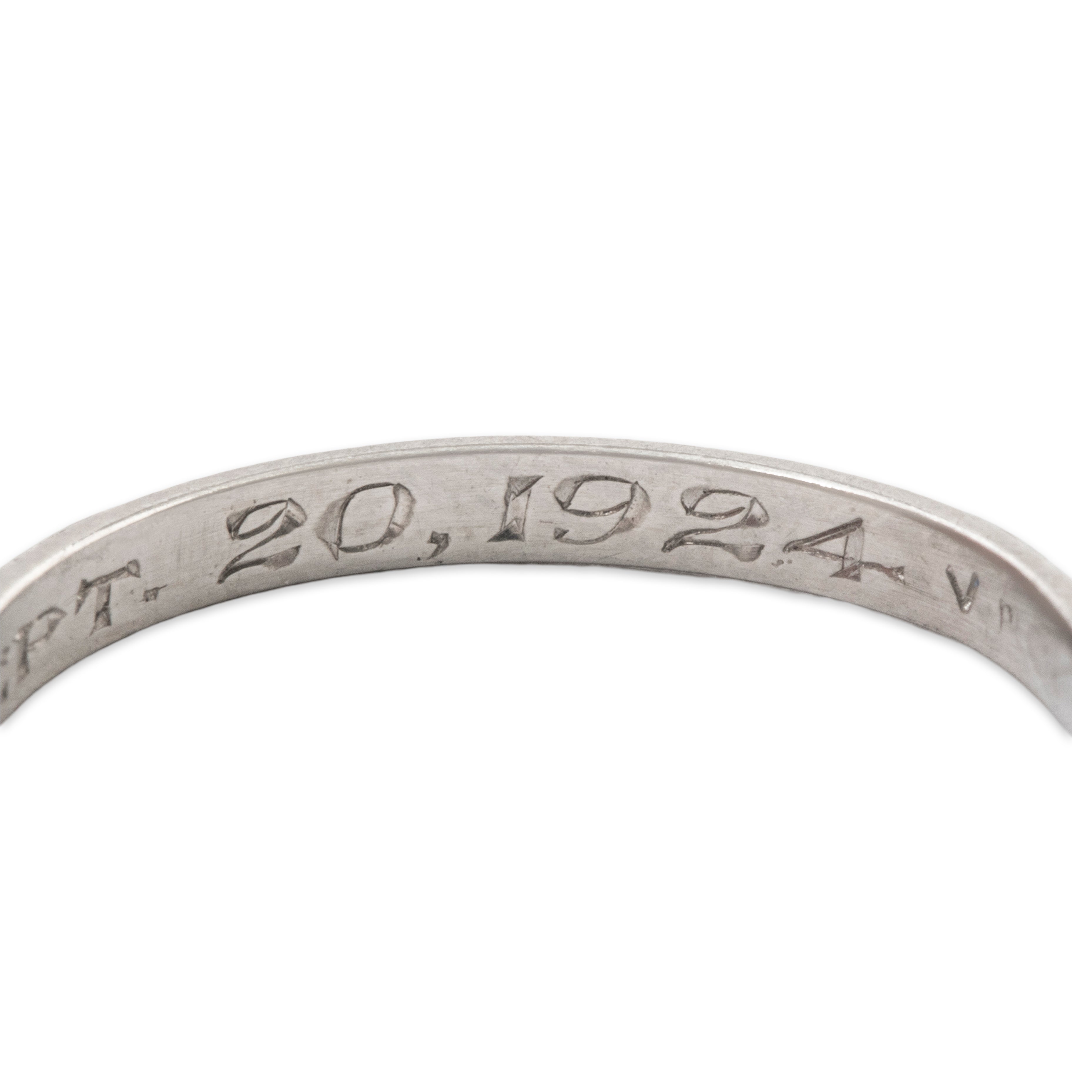 Antique Art Deco Platinum Engraved Detail Band Ring 6.00、mySite、hinf8tx79