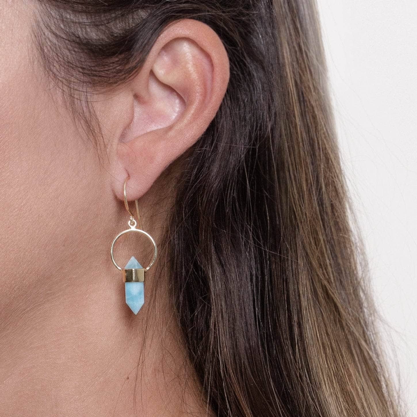 Rare Genuine Larimar Crystal Point Earrings、mySite、hinf8tx79