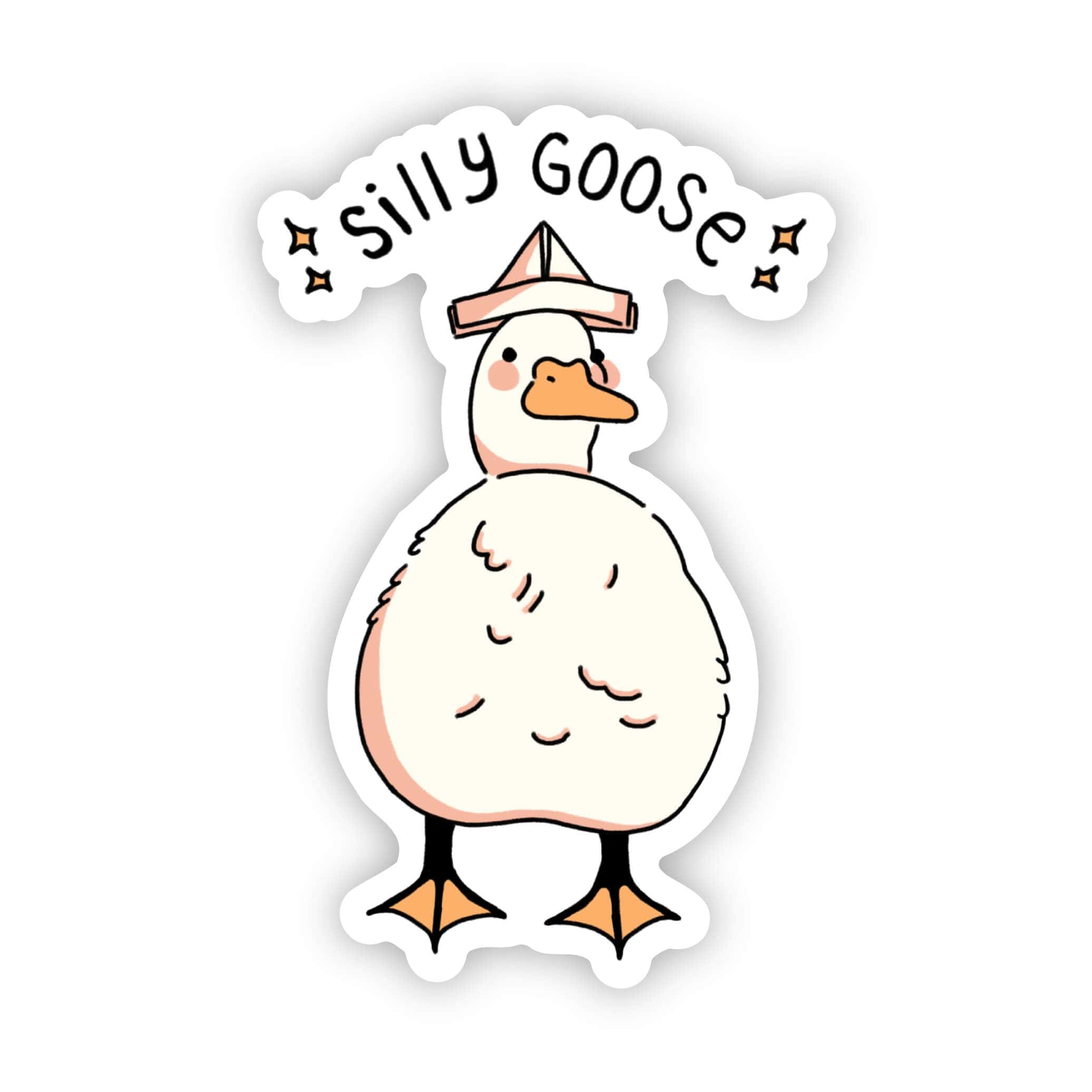  Silly goose animal pun sticker with hat、mySite、elrpsem3k