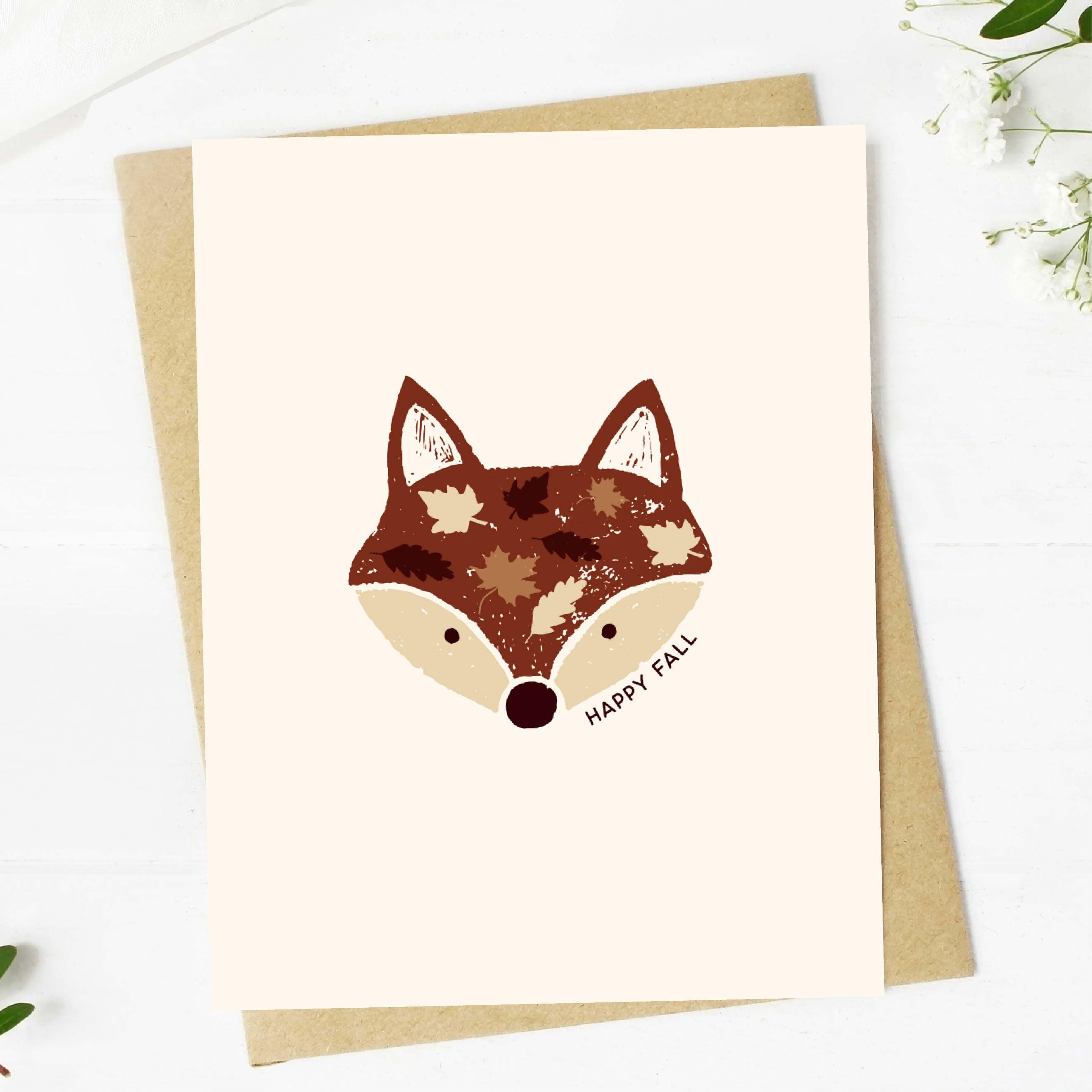  Happy Fall Fox Greeting Card、mySite、elrpsem3k