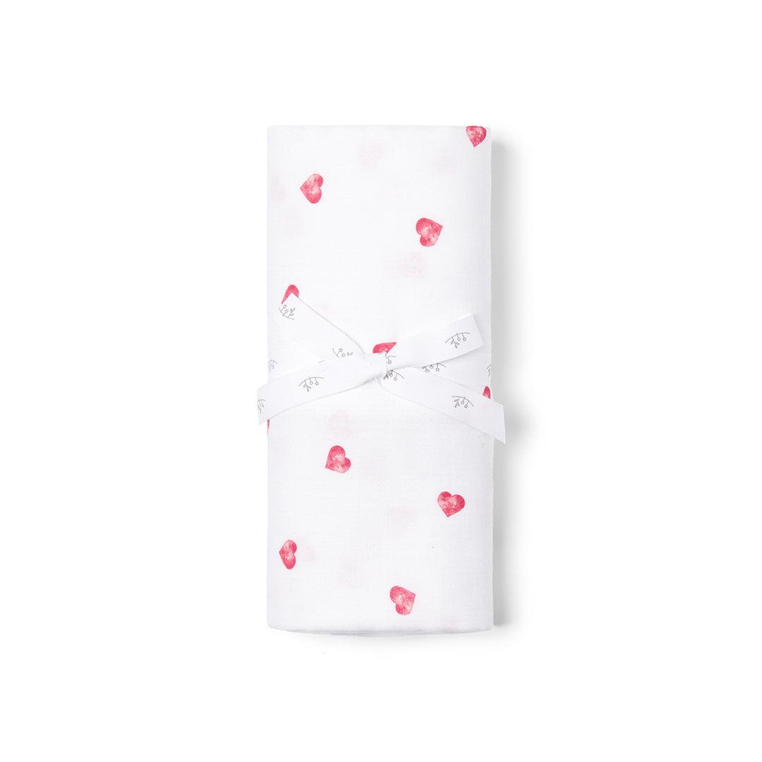  Rosa & Blue Muslin Swaddle - Pink Heart、mySite、merchandisen