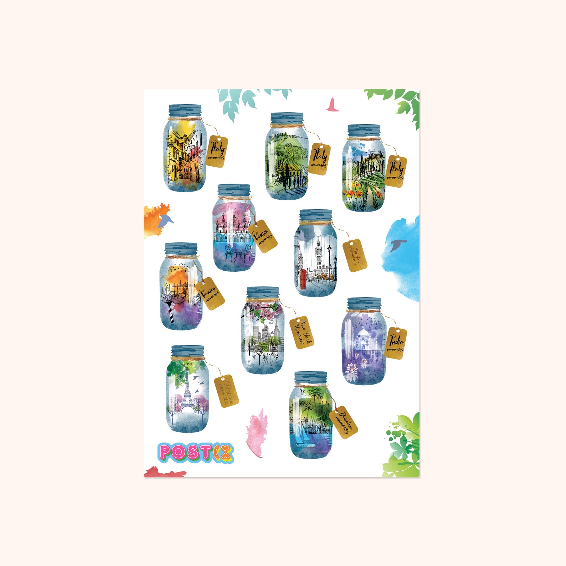  Travel Moments Captured Washi Sticker Sheet、mySite、ghnorth