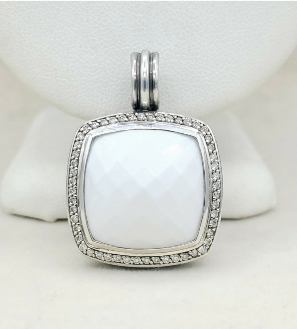 David Yurman Albion White Agate Diamond Pendant Enhancer、mySite、hinf8tx79