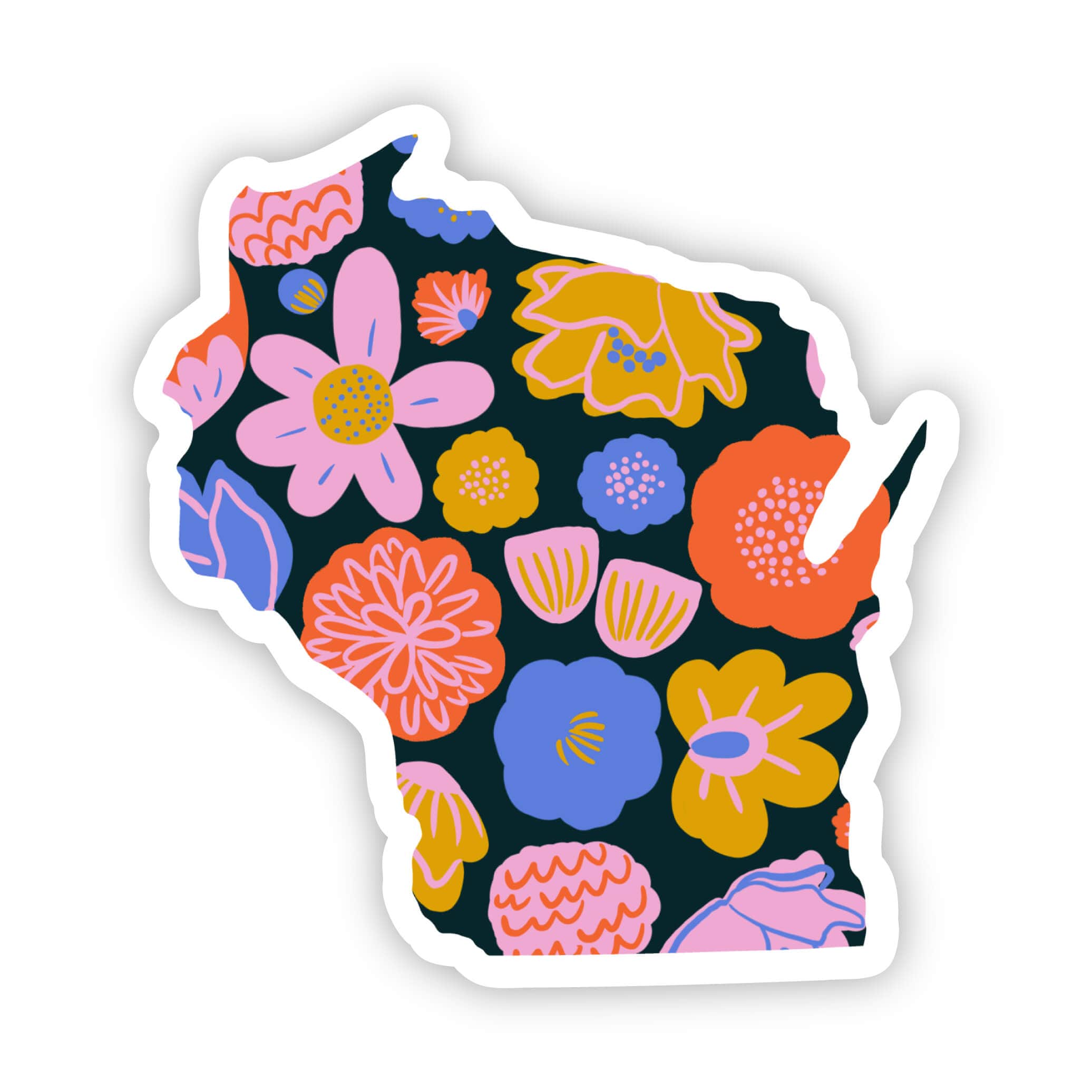  Wisconsin Sticker - Colorful Flower、mySite、ghnorth