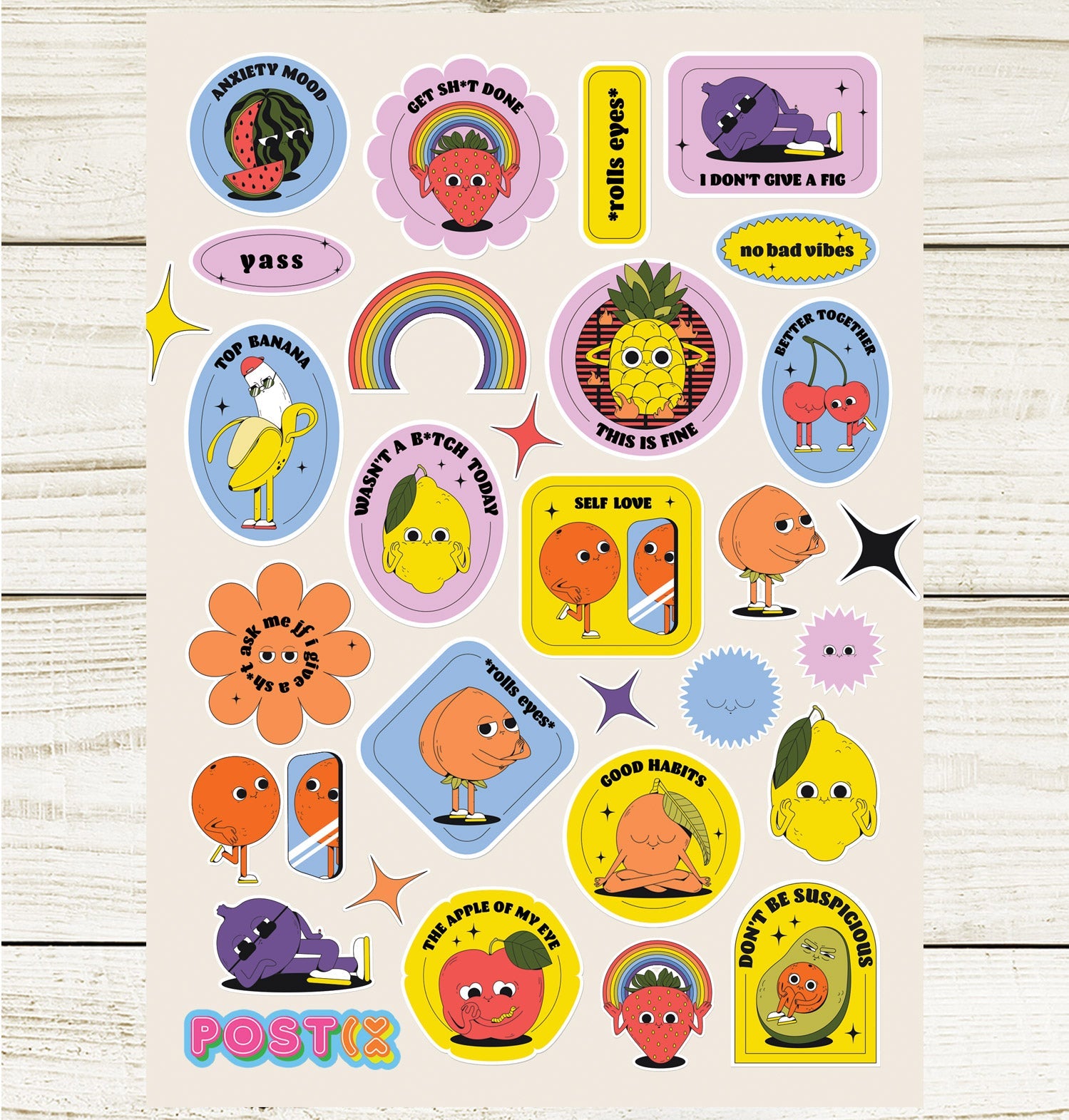  Adulting Moods Sticker Sheet、mySite、ghnorth
