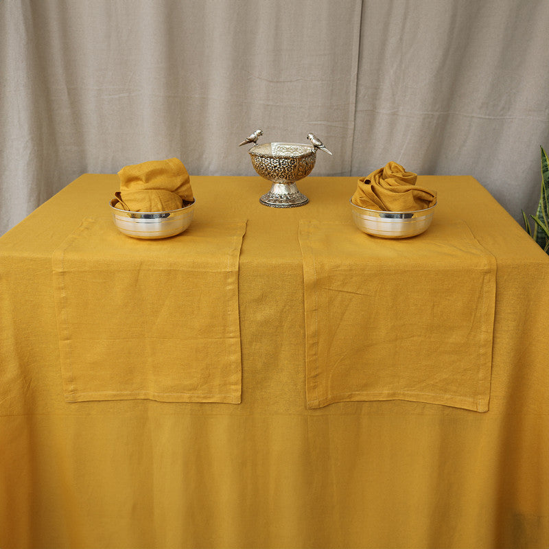 Pure Linen Table Napkins | Set of 4 | Golden Yellow、mySite、camillekostekn