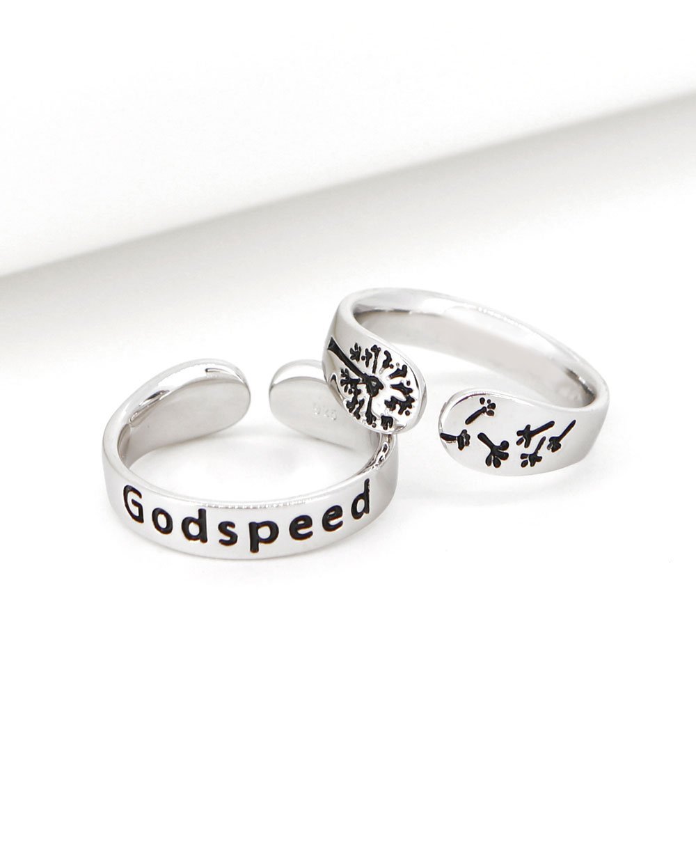 Godspeed Inspirational Adjustable Sterling Silver Ring、mySite、topwebapps