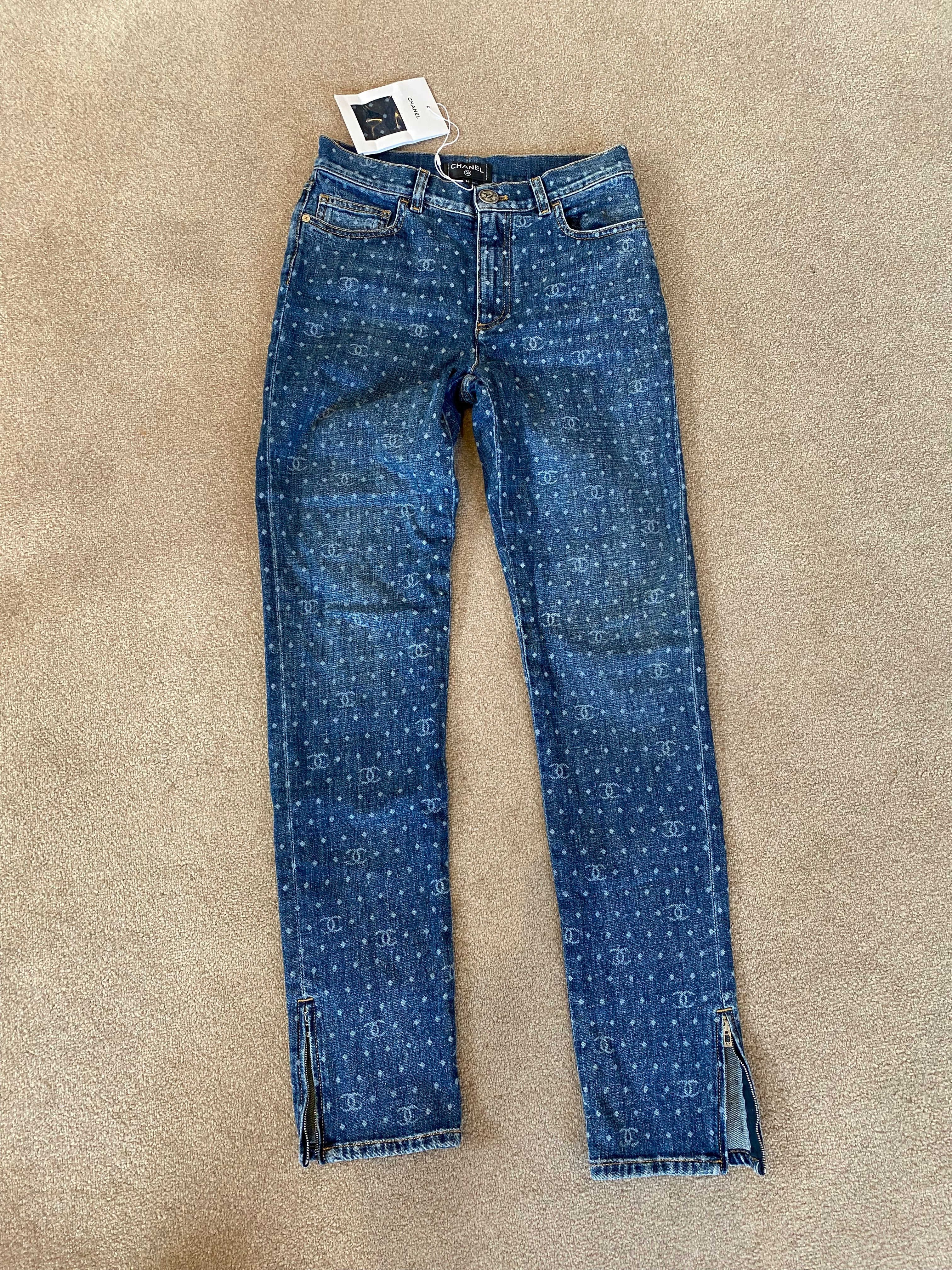 Chanel printed jeans with CC logo、mySite、garminoutage.com