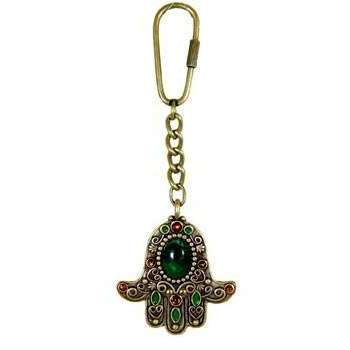 Michal Golan Stunning Green Hamsa Keychain、mySite、topwebapps