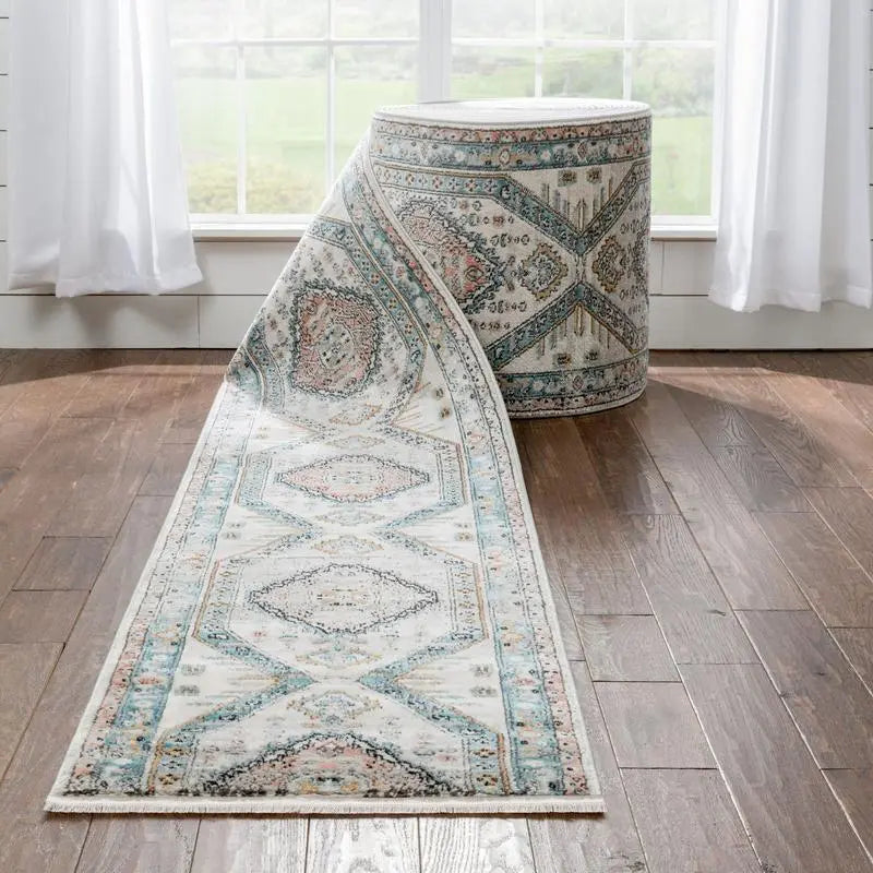 Julita Custom Size Runner Medallion Oriental Blue Choose Your Width x Choose Your Length Hallway Runner Rug、mySite、gigharbornorthrealestate