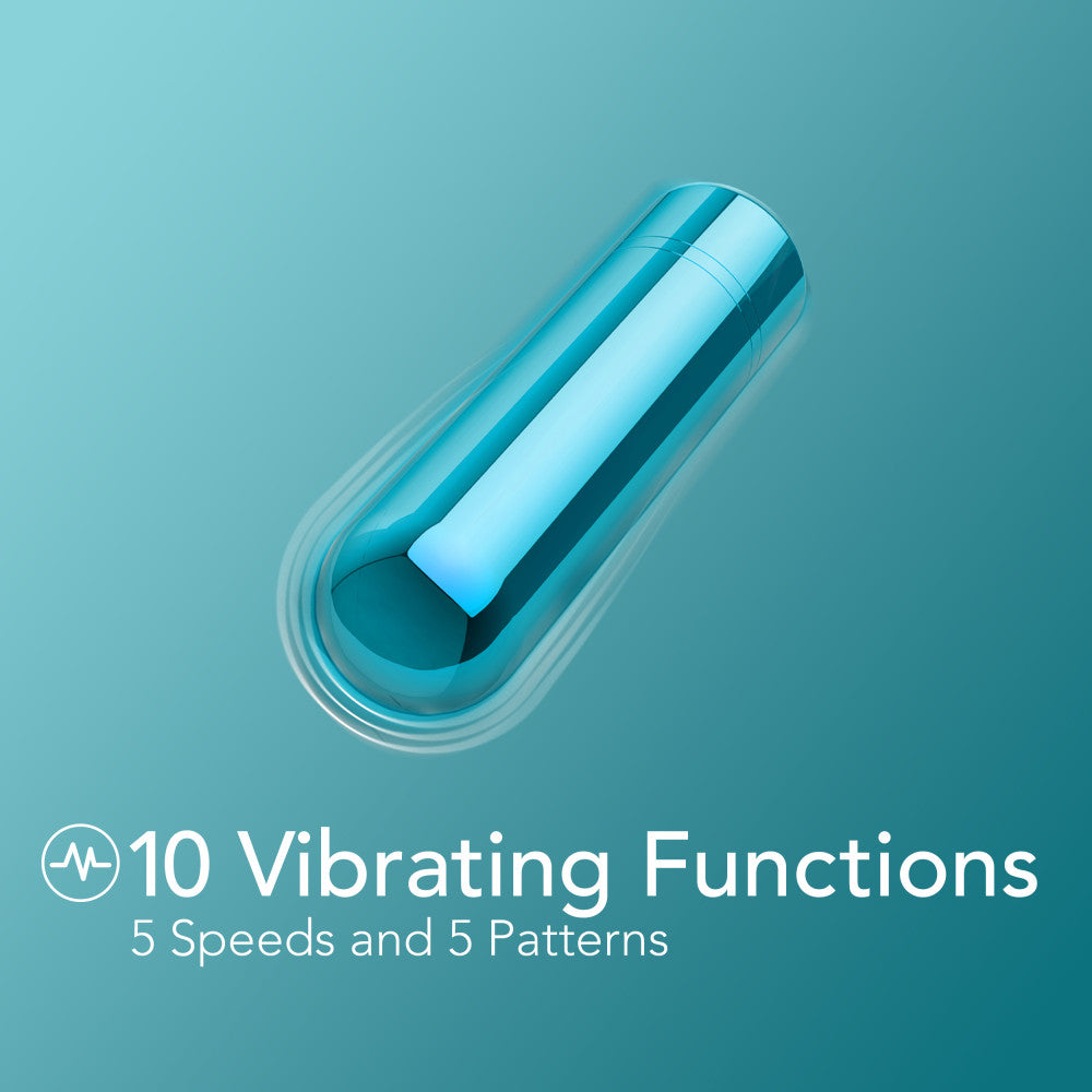 Kool Vibes By Blush® | Discreet & Travel-Friendly Mini Bullet Vibrator - 10 Vibration Modes Clitoral Stimulator - Blueberry、mySite、bottomscart