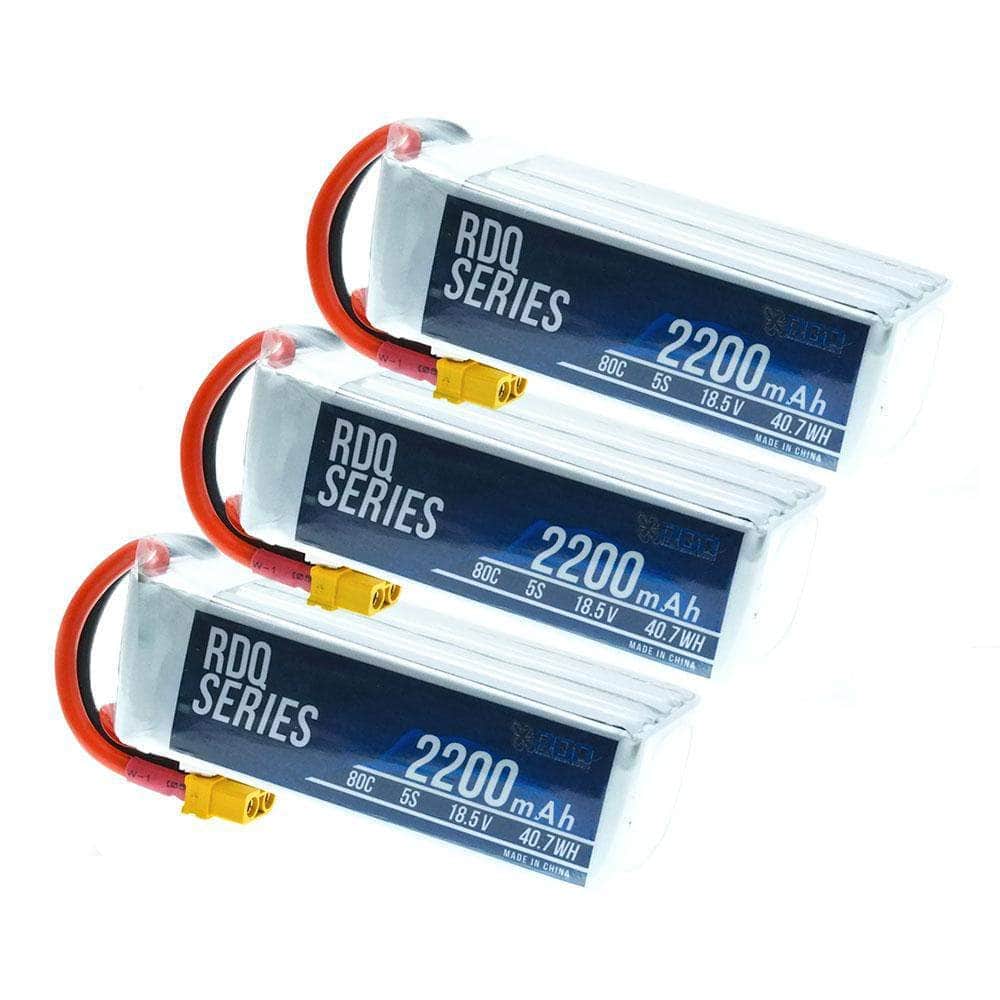  3 PACK of RDQ Series 18.5V 5S 2200mAh 80C Long Range LiPo Battery - XT60、mySite、merchandisen