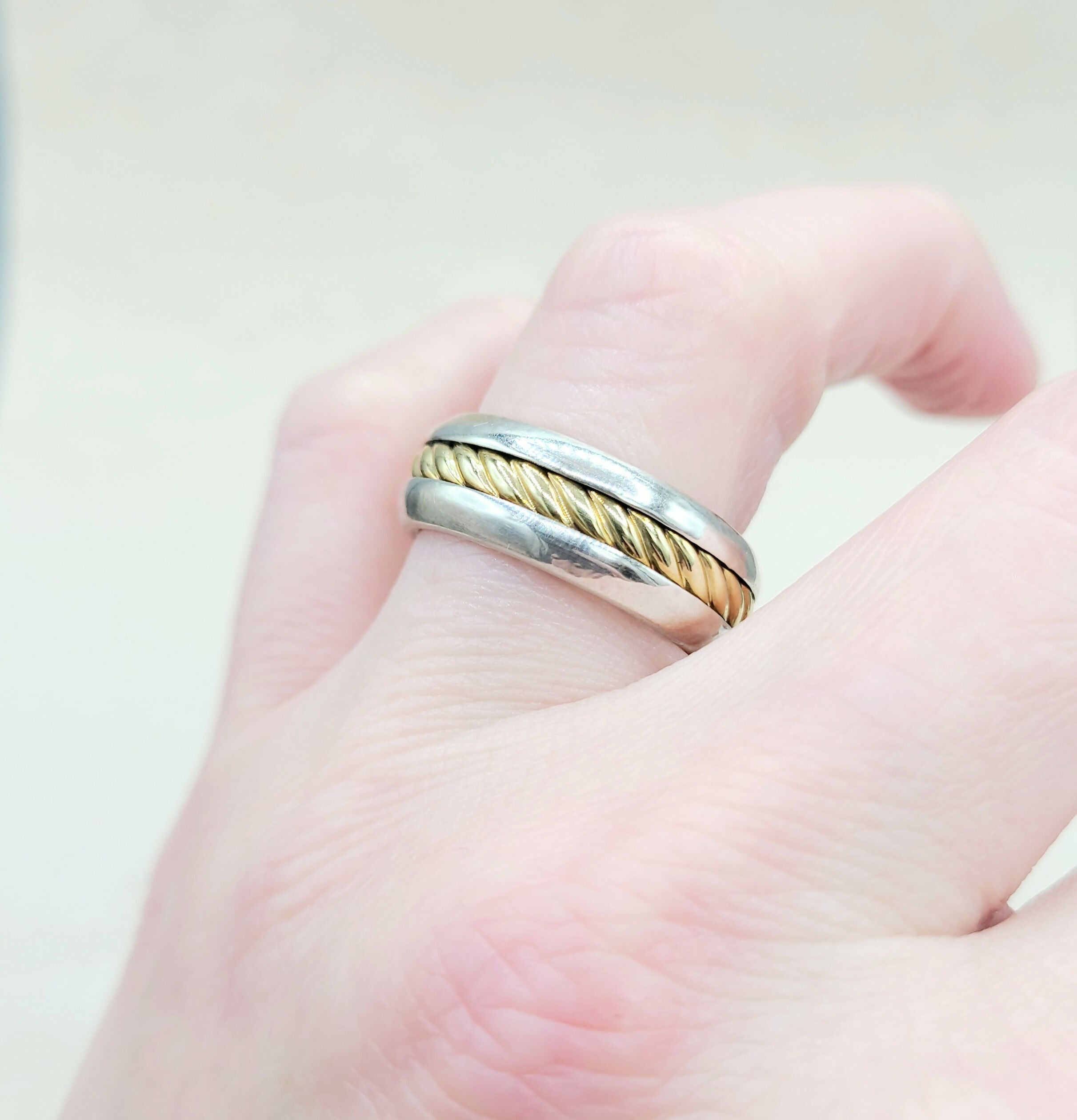 David Yurman Cable Band Ring 8mm Silver & 18K Gold、mySite、hinf8tx79