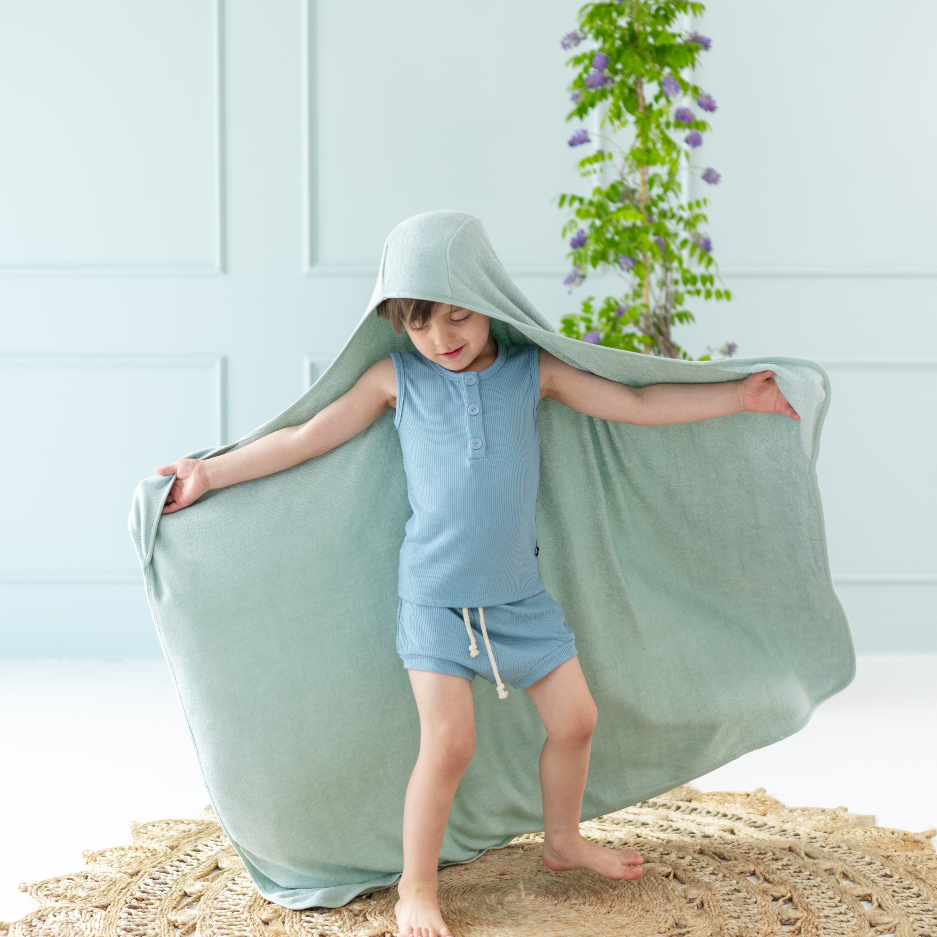  Toddler Hooded Bath Towel in Sage、mySite、layawaytickets