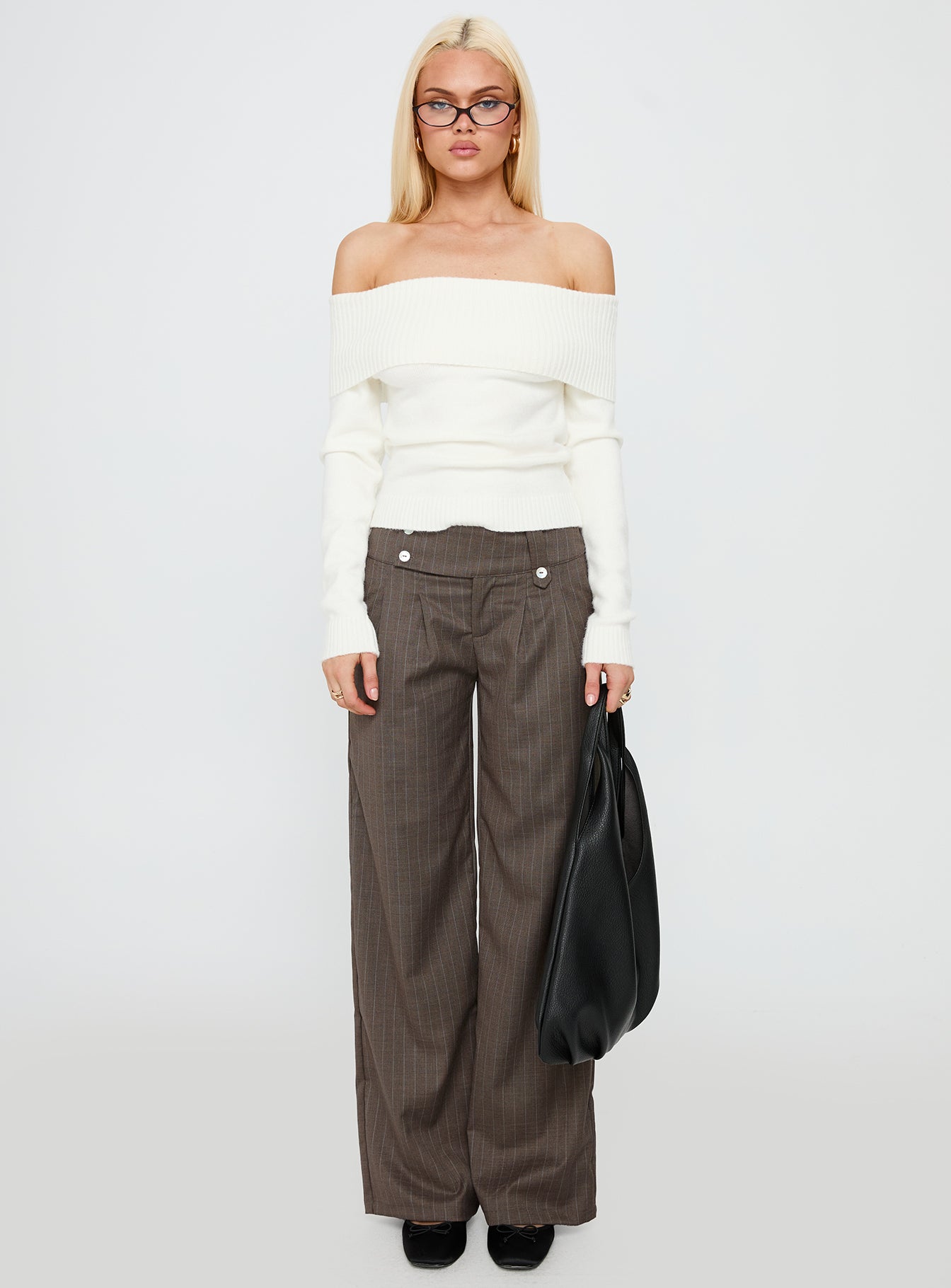 Briellea Thick Waistband Pant Pinstripe、mySite、solidvoid