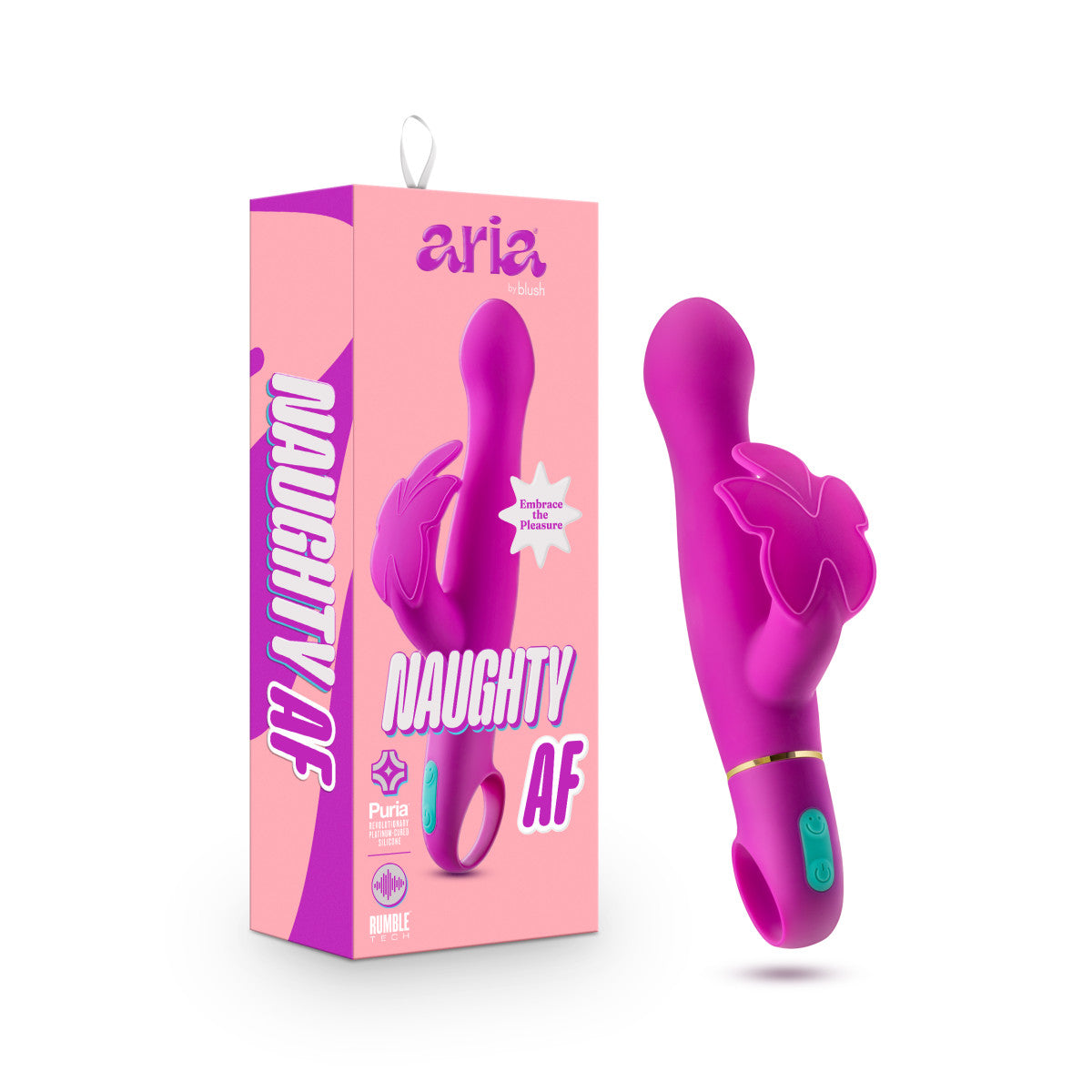 Aria By Blush® | Naughty AF: Clitoris Stimulator Plum Silicone Vibrator with Powerful RumboTech™ Technology、mySite、bottomscart
