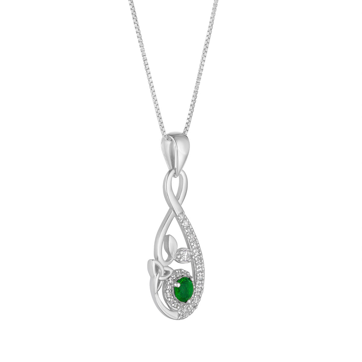 Silver Green Crystal Celtic Drop Necklace、mySite、botmansion