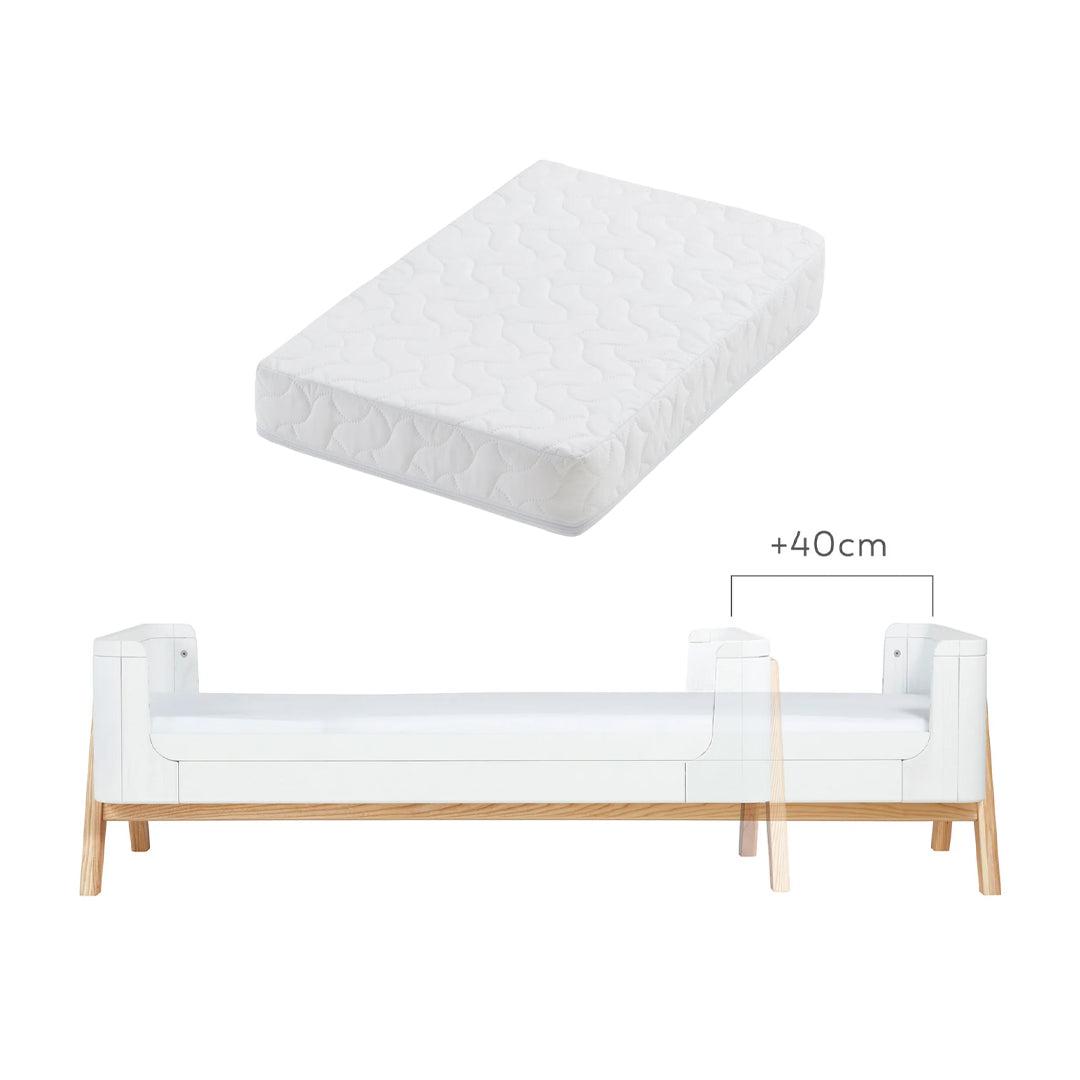  Gaia Baby Hera Junior Bed Extension With Mattress Extension - Scandi White、mySite、merchandisen