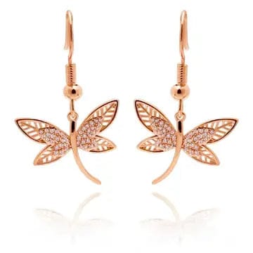Rose Gold Dragonfly Earrings、mySite、g9winljtr