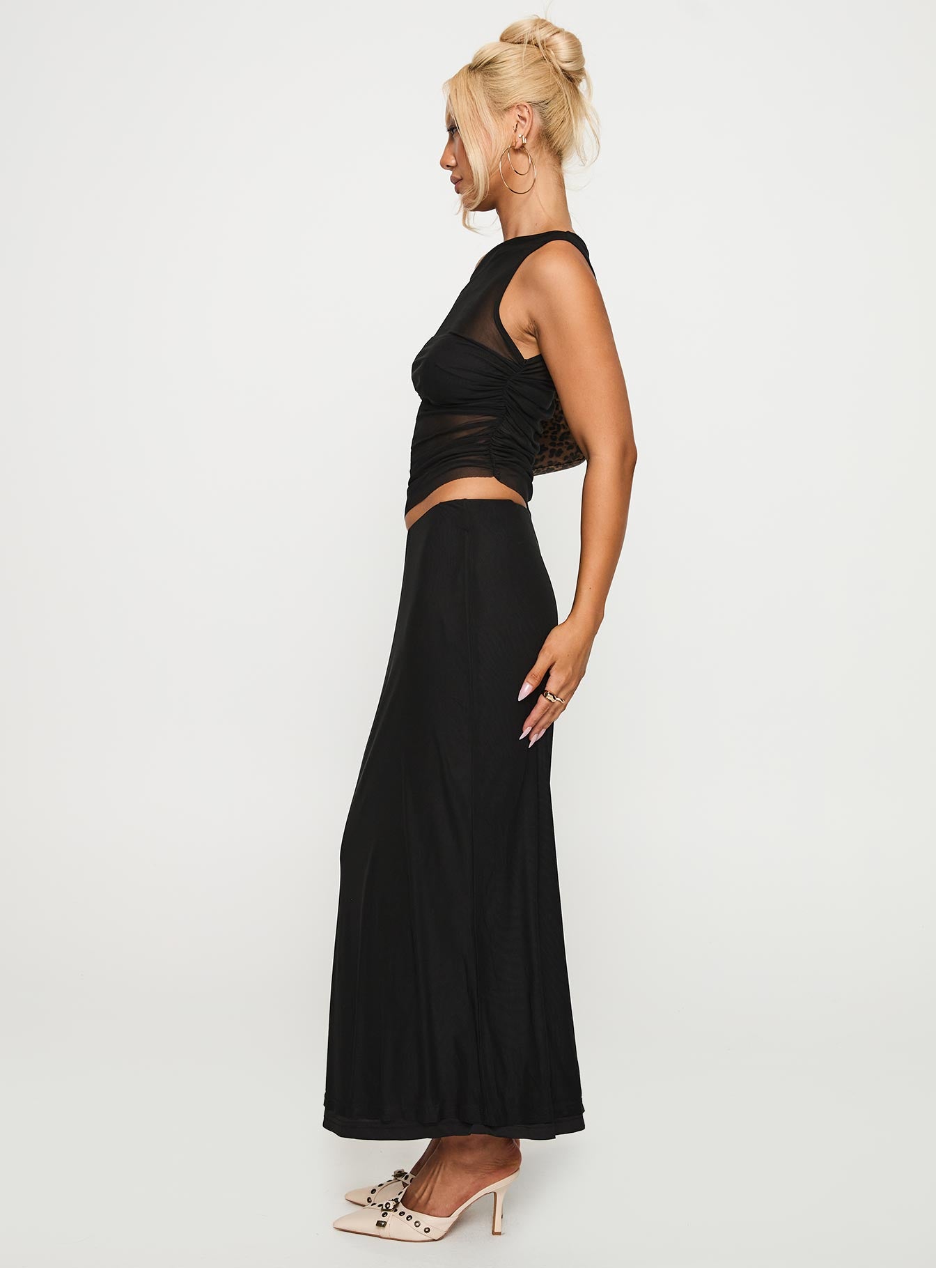 Aristocrat One Shoulder Mesh Set Black、mySite、solidvoid